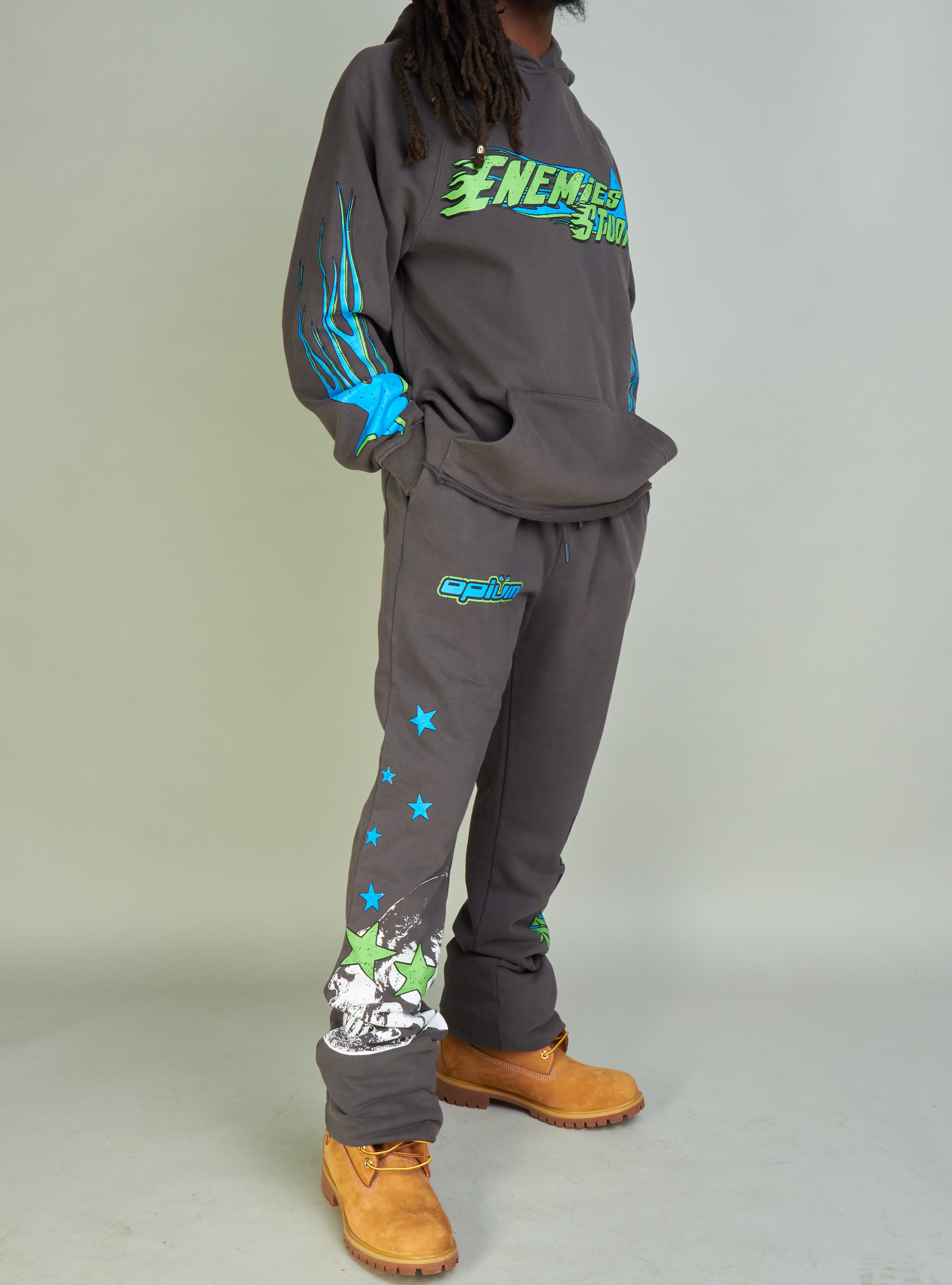 NME Hoodie - NME Studio - Grey And Blue