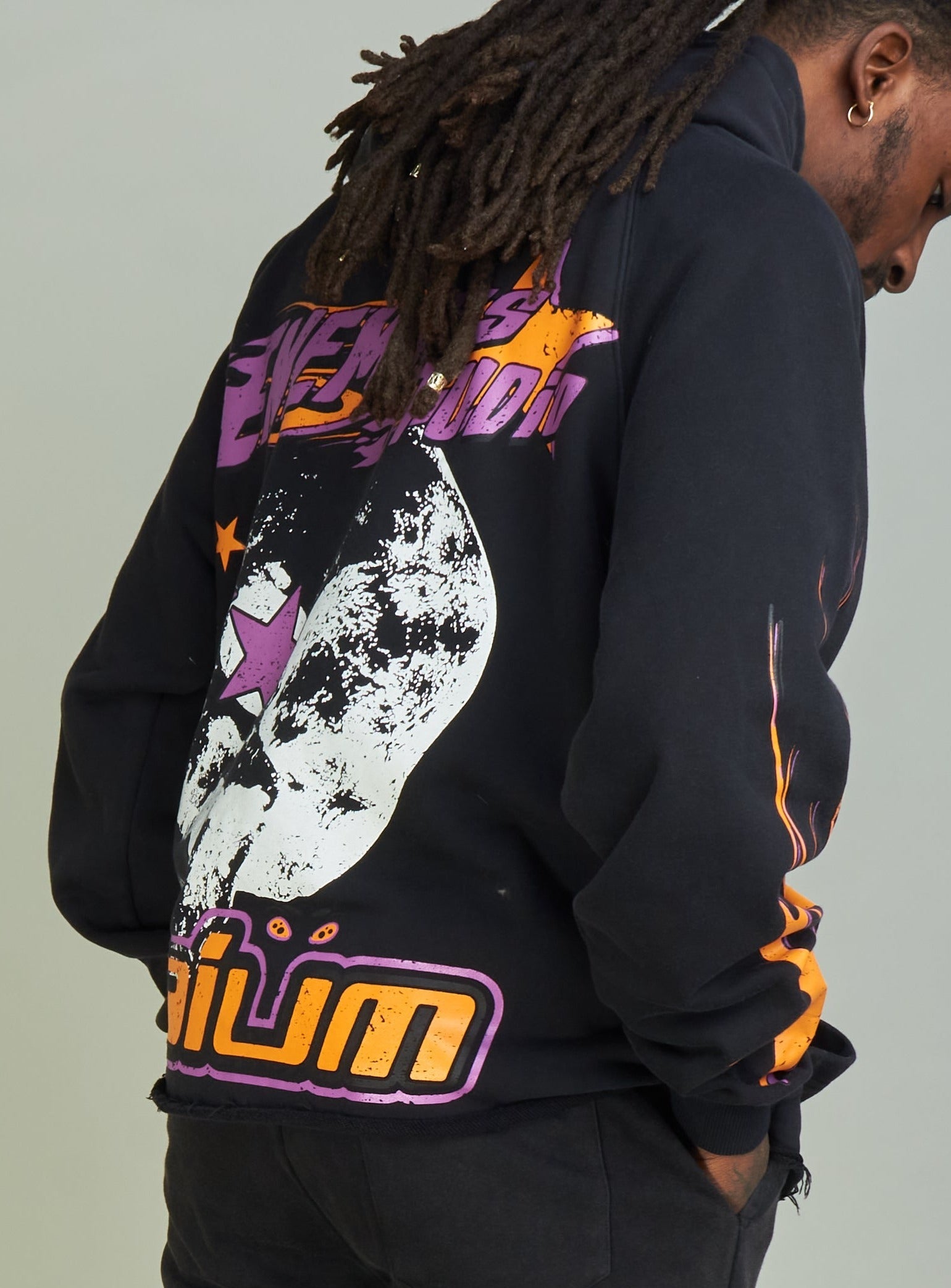 NME Hoodie - NME Studio - Black And Orange
