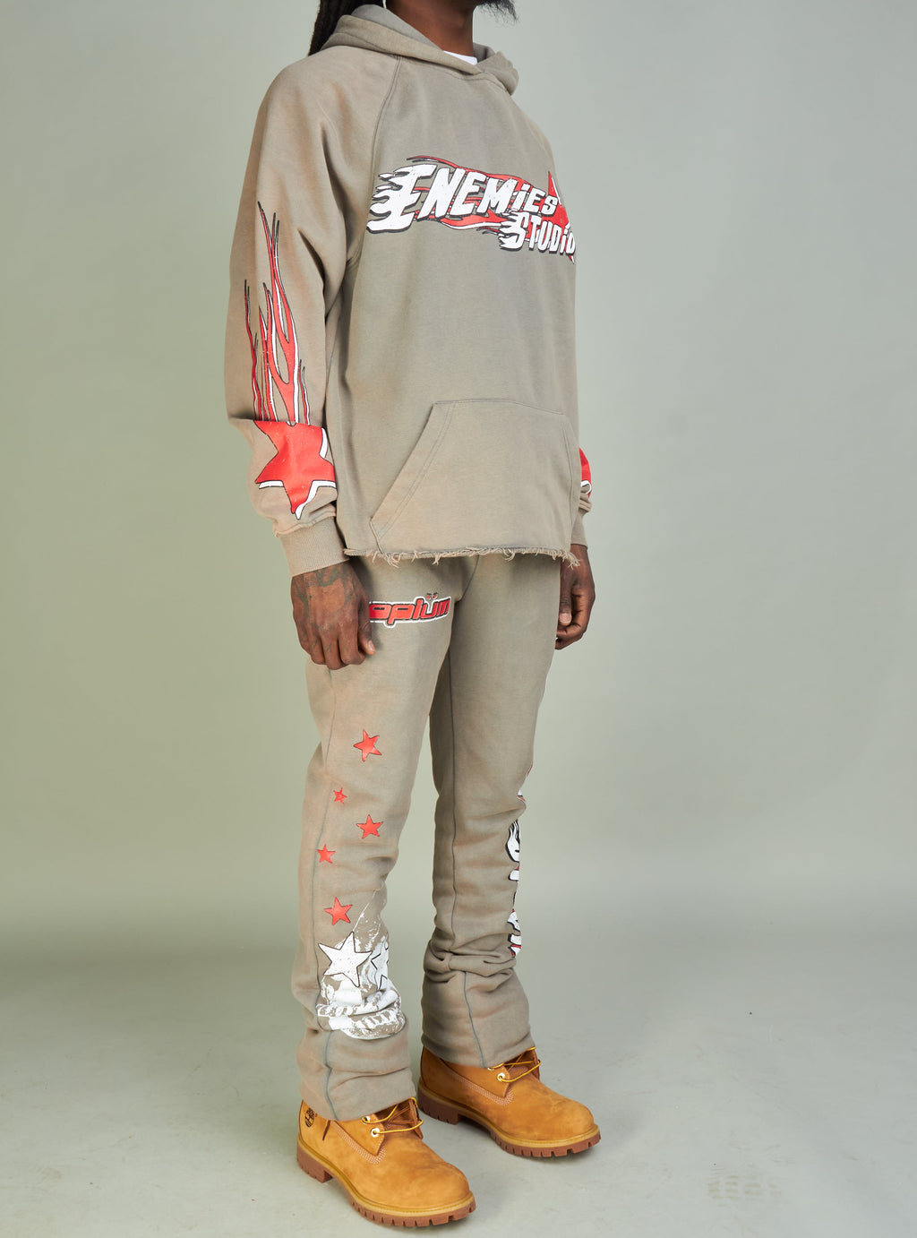NME Sweatpants - NME Studio - Grey And Red