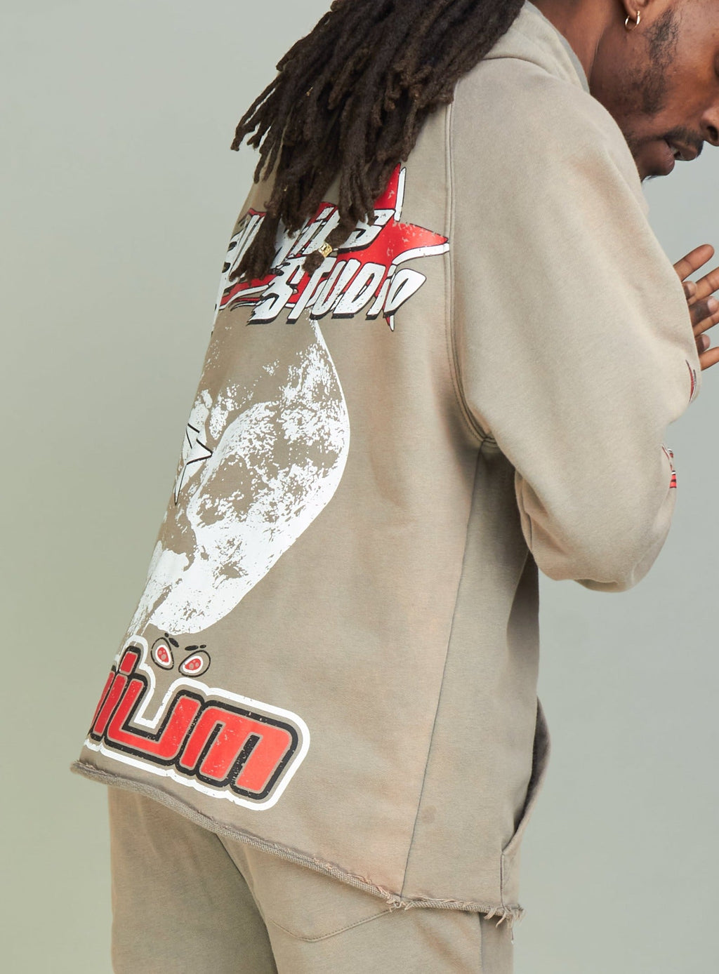 NME Hoodie - NME Studio - Grey And Red