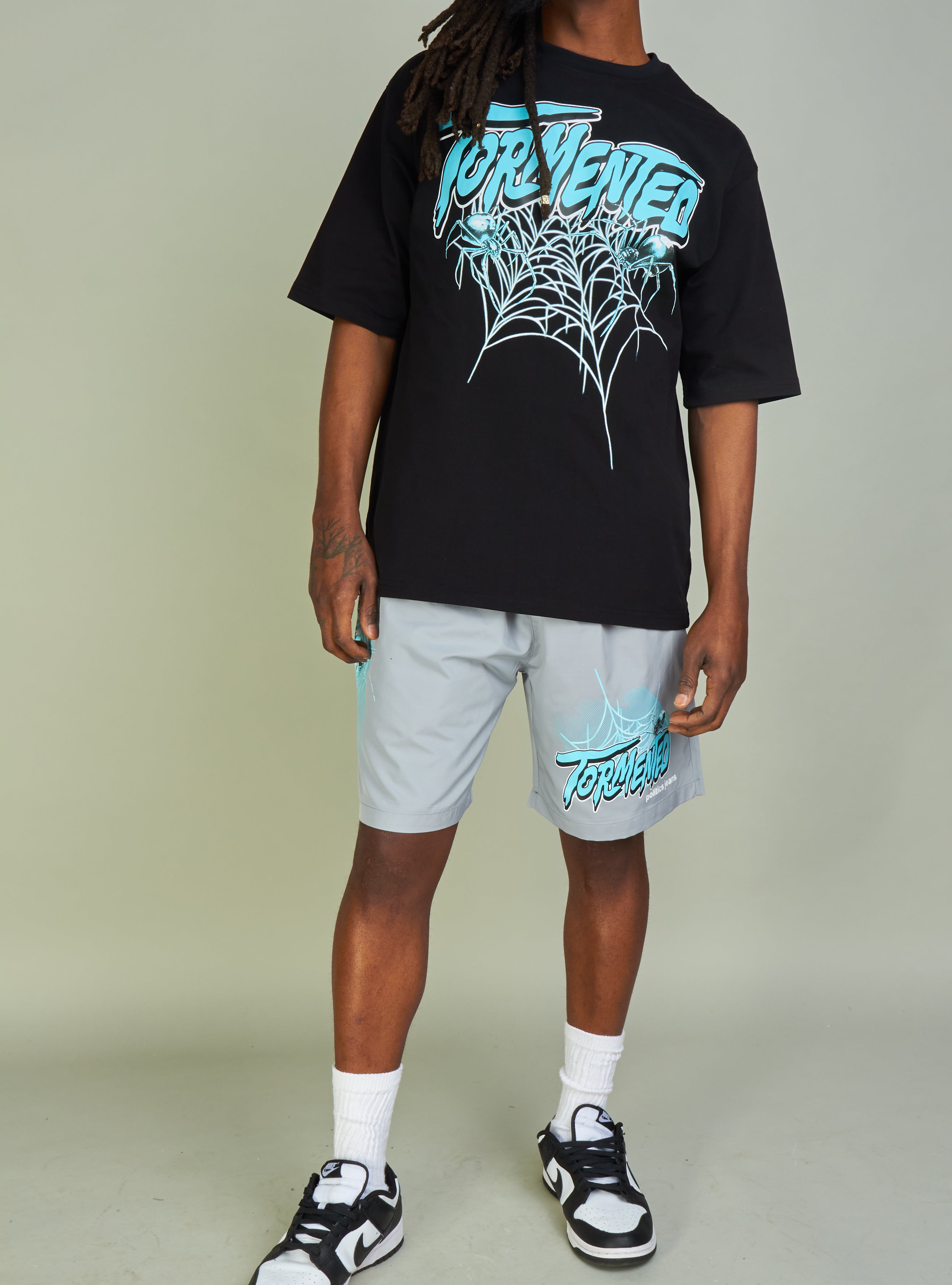 Politics Shorts - English - Grey And Blue  - 379