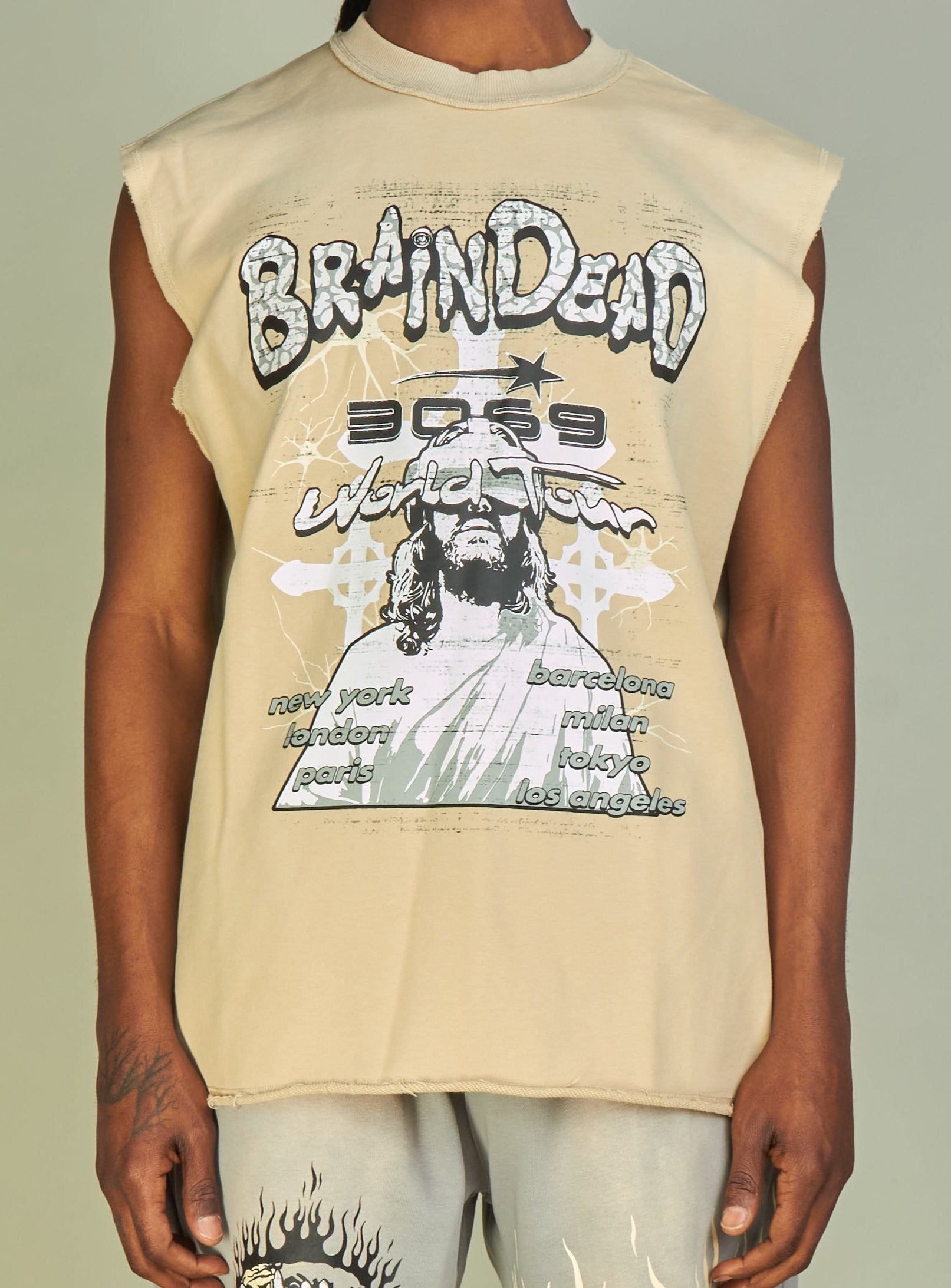 NME Tank Top - Woodard - Cream, Grey, Black And White - 092