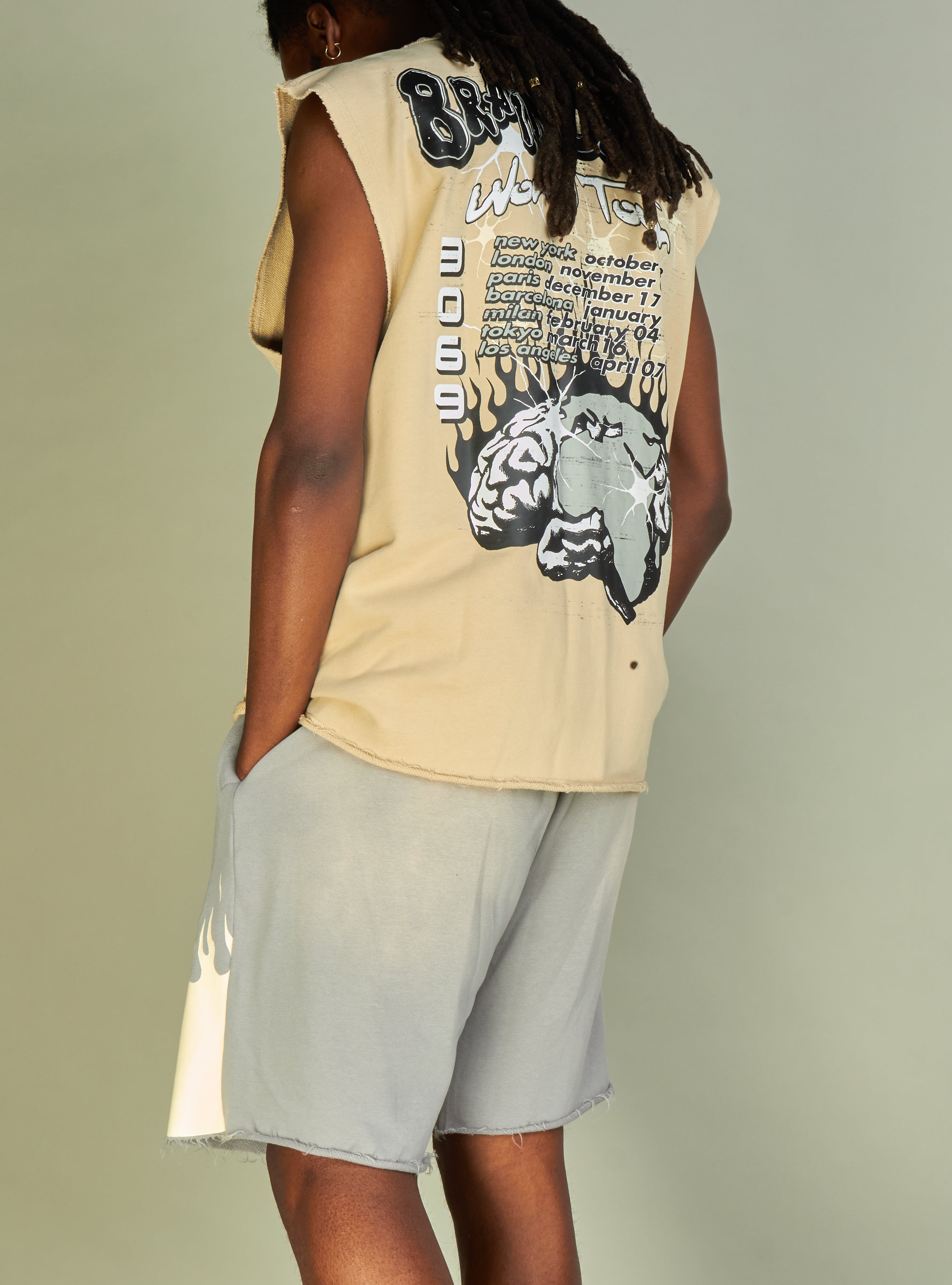 NME Shorts - Woodard - Grey, Black, Cream And White - 622