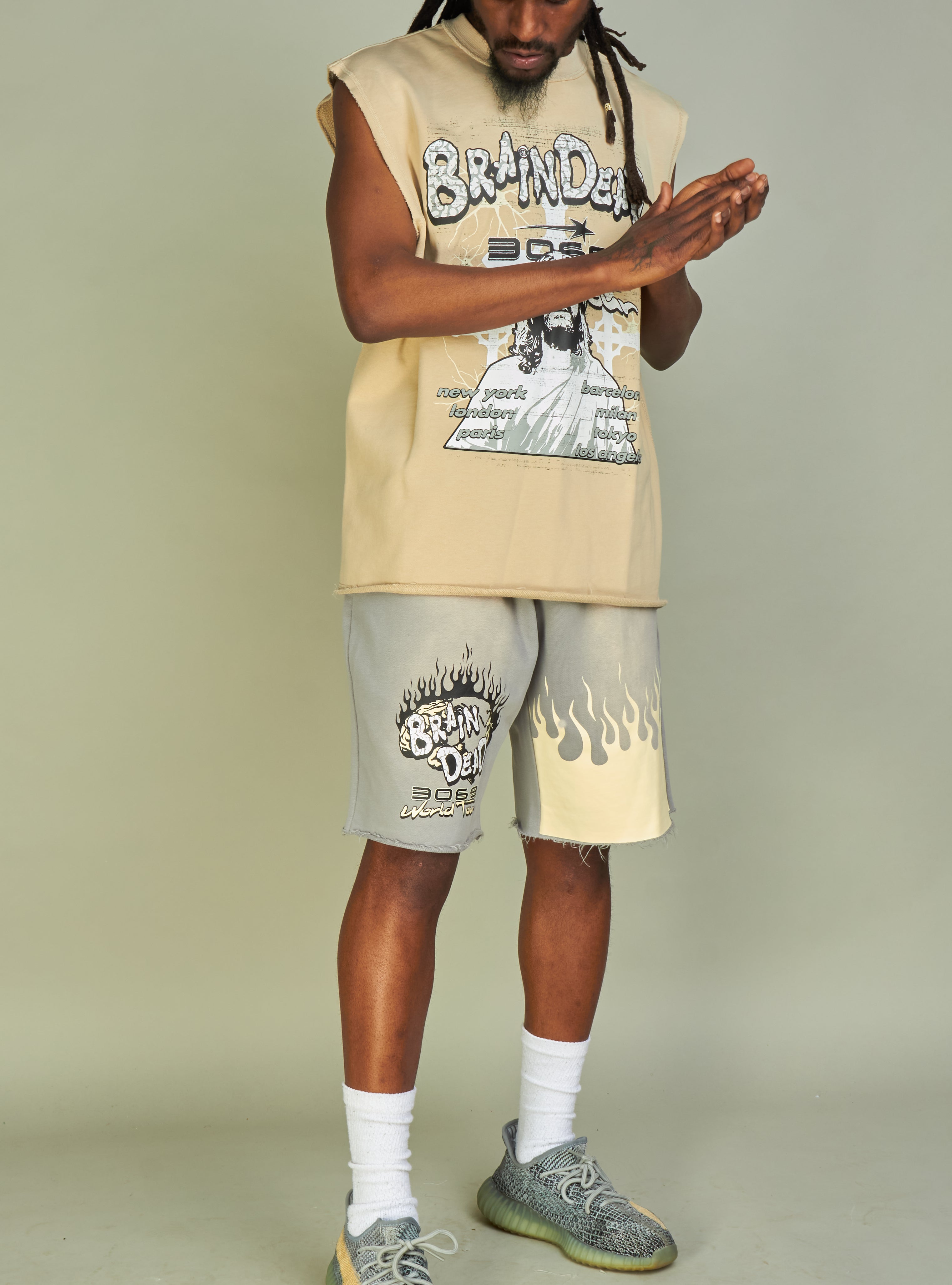 NME Shorts - Woodard - Grey, Black, Cream And White - 622