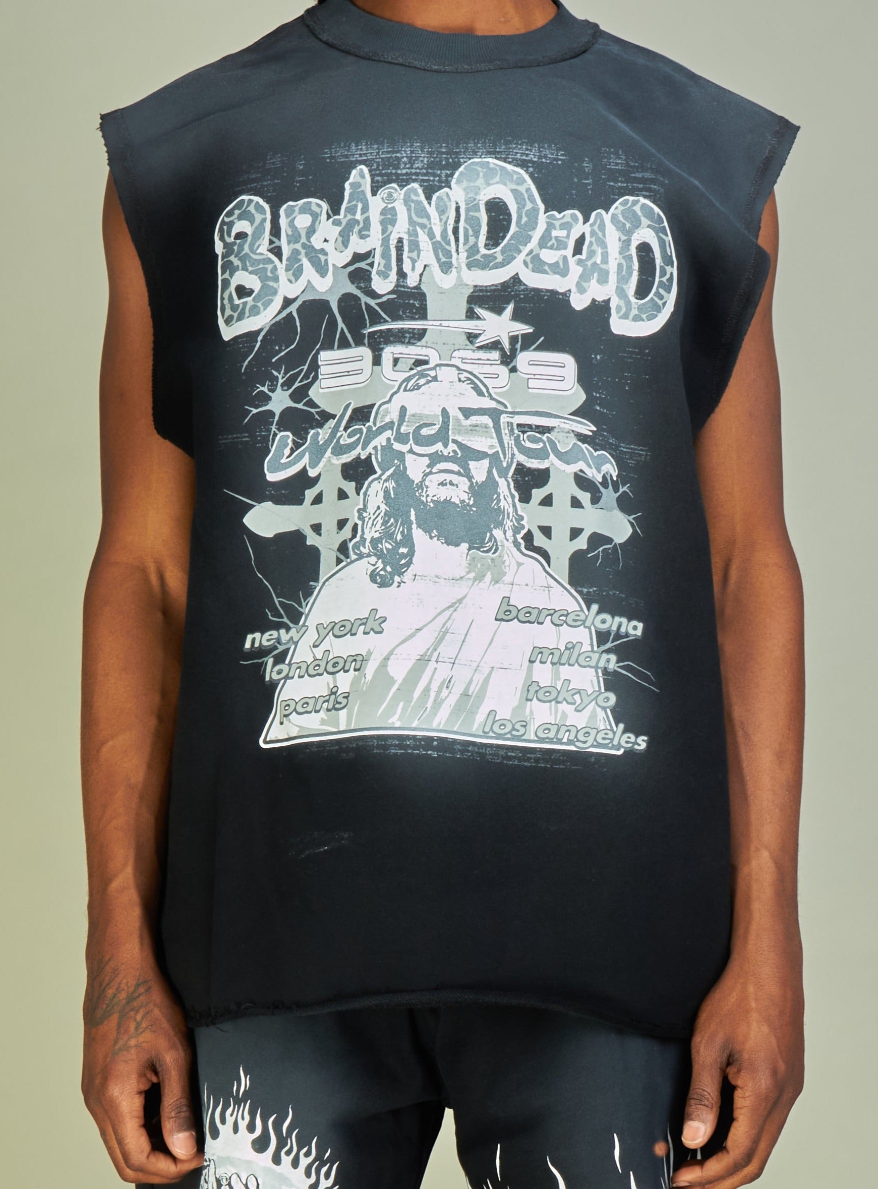 NME Tank Top - Woodard - Black, White And Grey  - 093