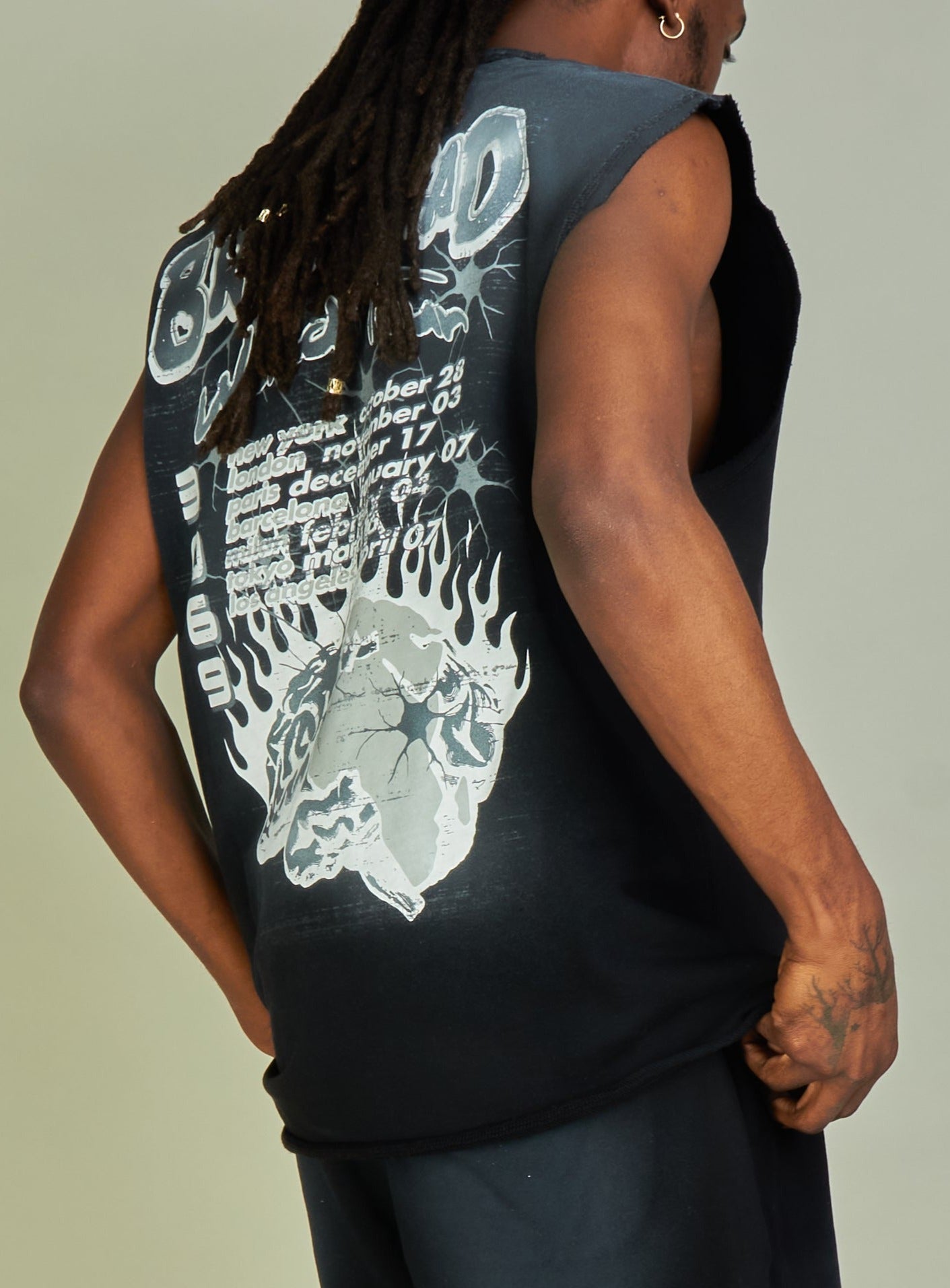 NME Tank Top - Woodard - Black, White And Grey  - 093