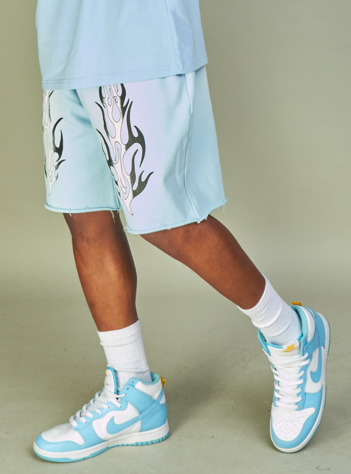 NME Shorts - Haywood - Baby Blue, Black And White - 624