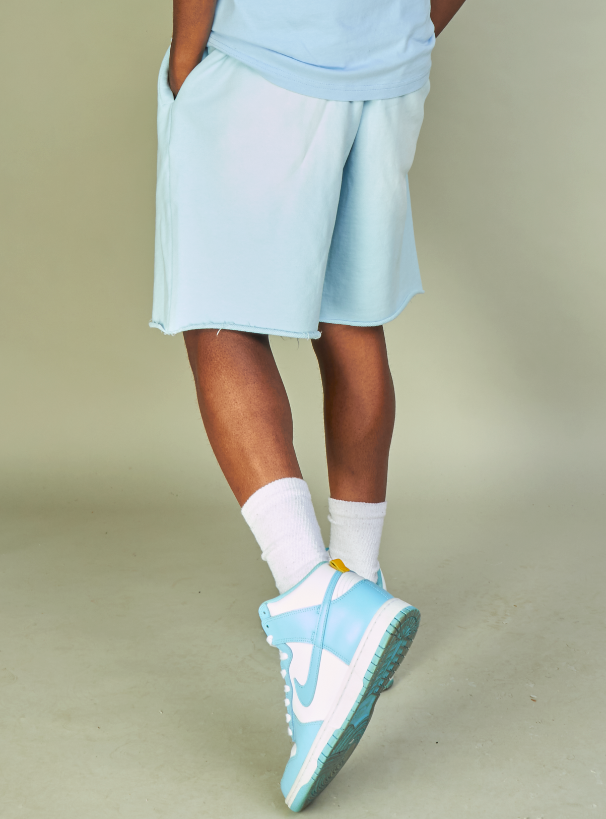 NME Shorts - Haywood - Baby Blue, Black And White - 624