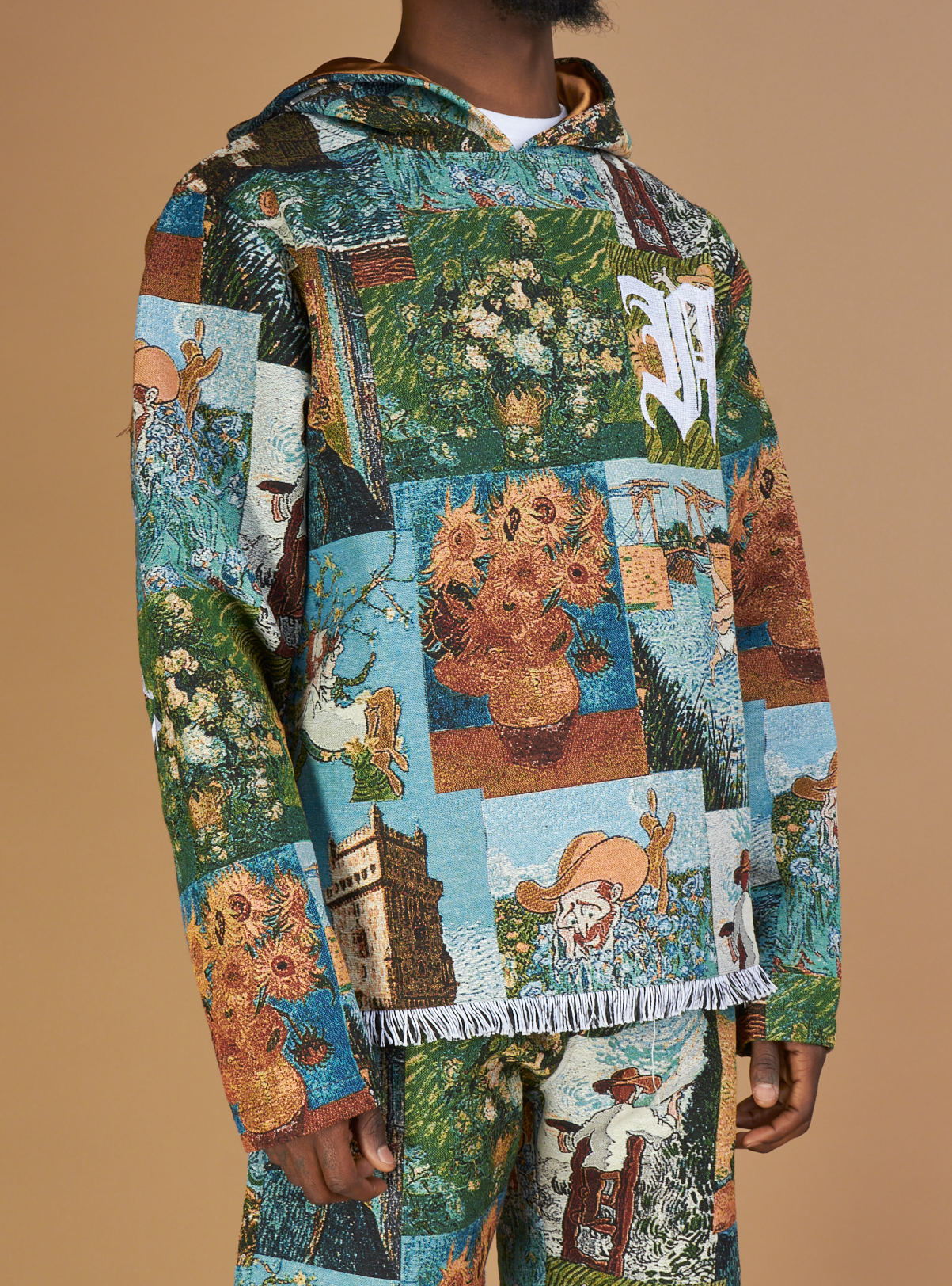 Majestik Hoodie - Masterpiece Jacquard Members - Beige And Blue - TH2453