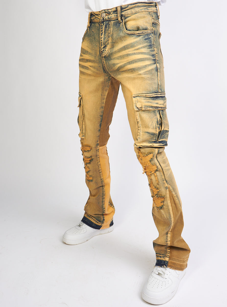 Politics Flare Stacked Pants - Mott - Vintage and Cream - 503