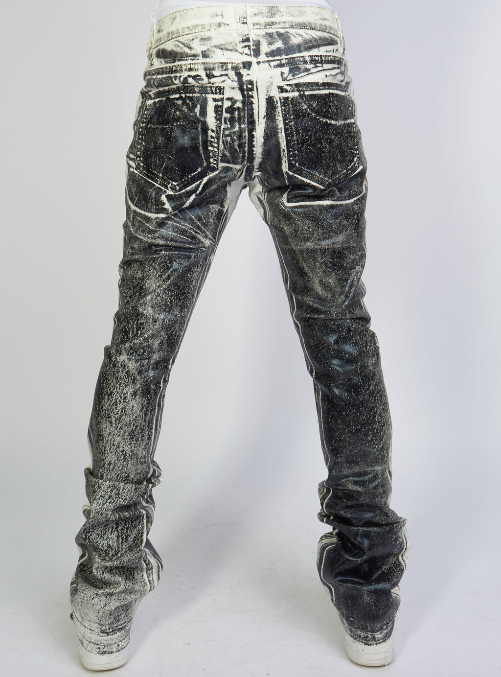 Politics Metallic Jeans Black Stacked - Printed Denim Cobray502