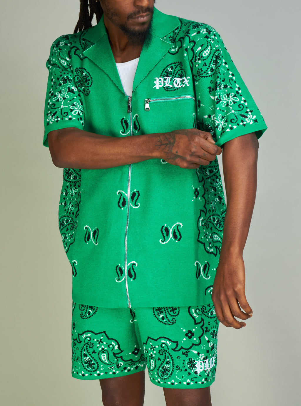 Politics Short Set - Paisley - Green - 644