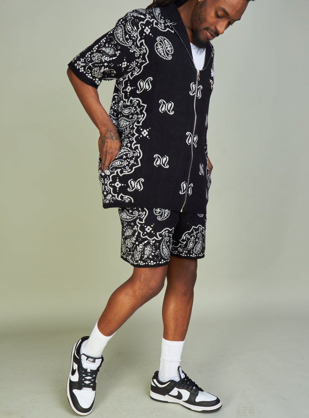 Politics Short Set - Paisley - Black - 642