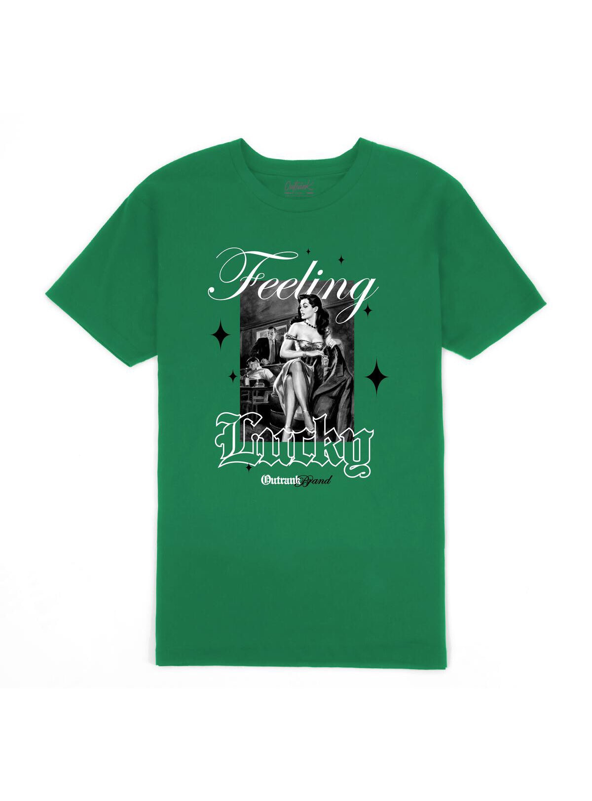 Outrank T-Shirt - Feeling Lucky - Kelly Green - OR2329