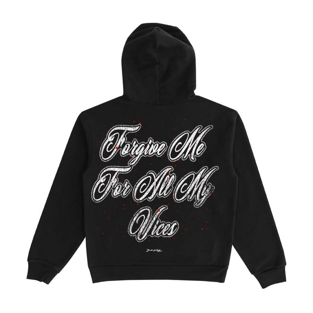 Evil Vice Hoodie - Forgive Me - Black - VICE014