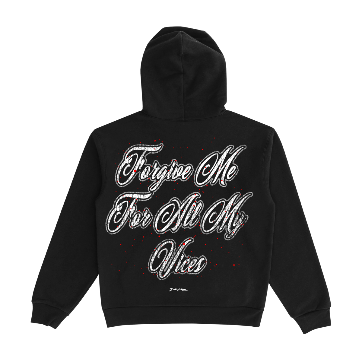 Evil Vice Hoodie - Forgive Me - Black - VICE014