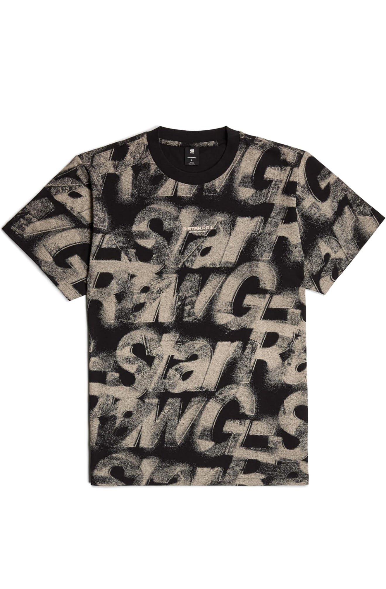 G-Star T-Shirt - Sprayed Letters - Chalk Black - D26290