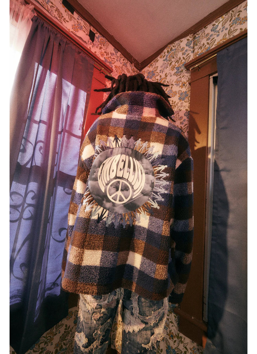 Embellish Jacket - Peace Fleece - Blue - embhol23-044