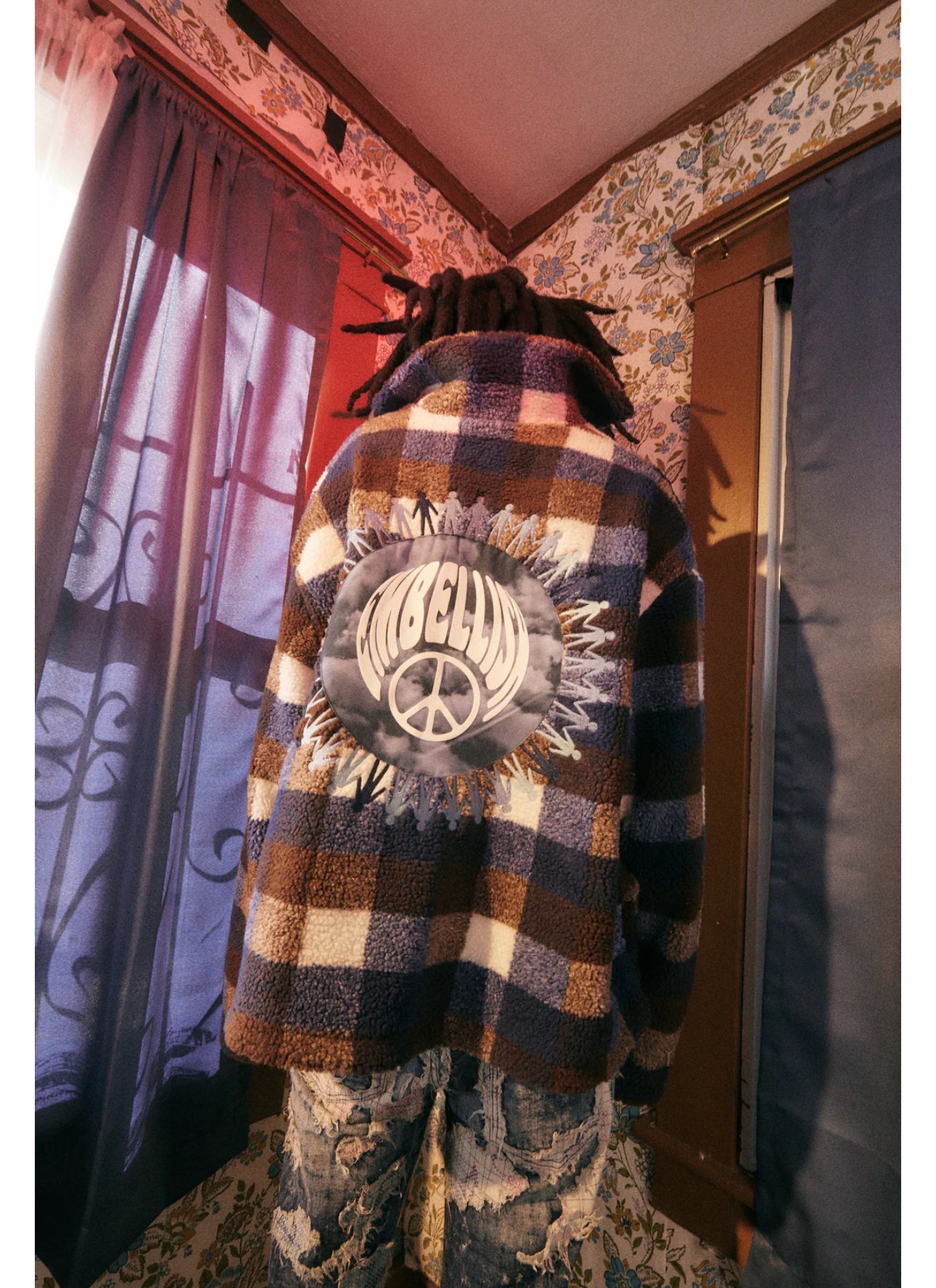 Embellish Jacket - Peace Fleece - Blue - embhol23-044