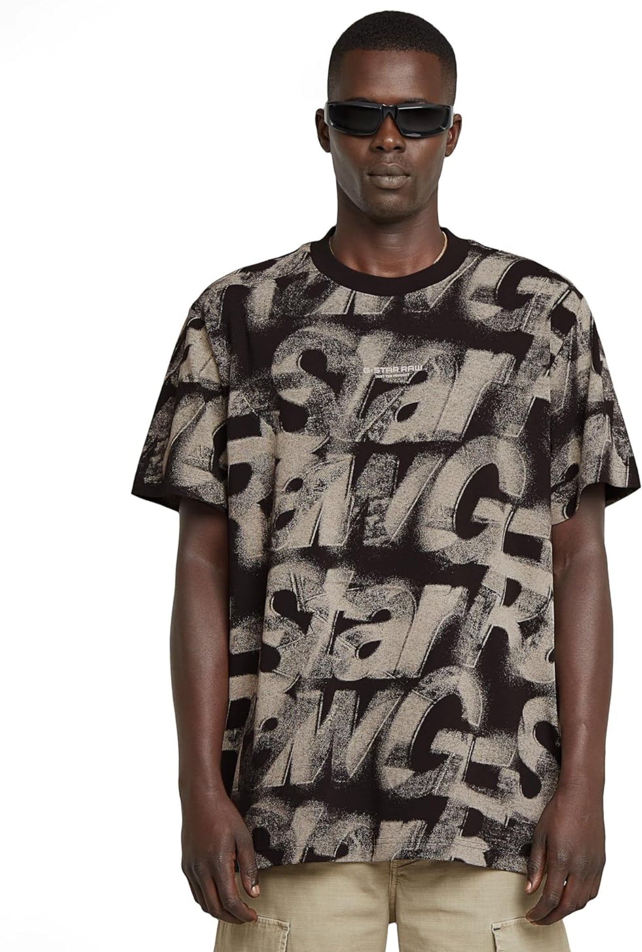 G-Star T-Shirt - Sprayed Letters - Chalk Black - D26290