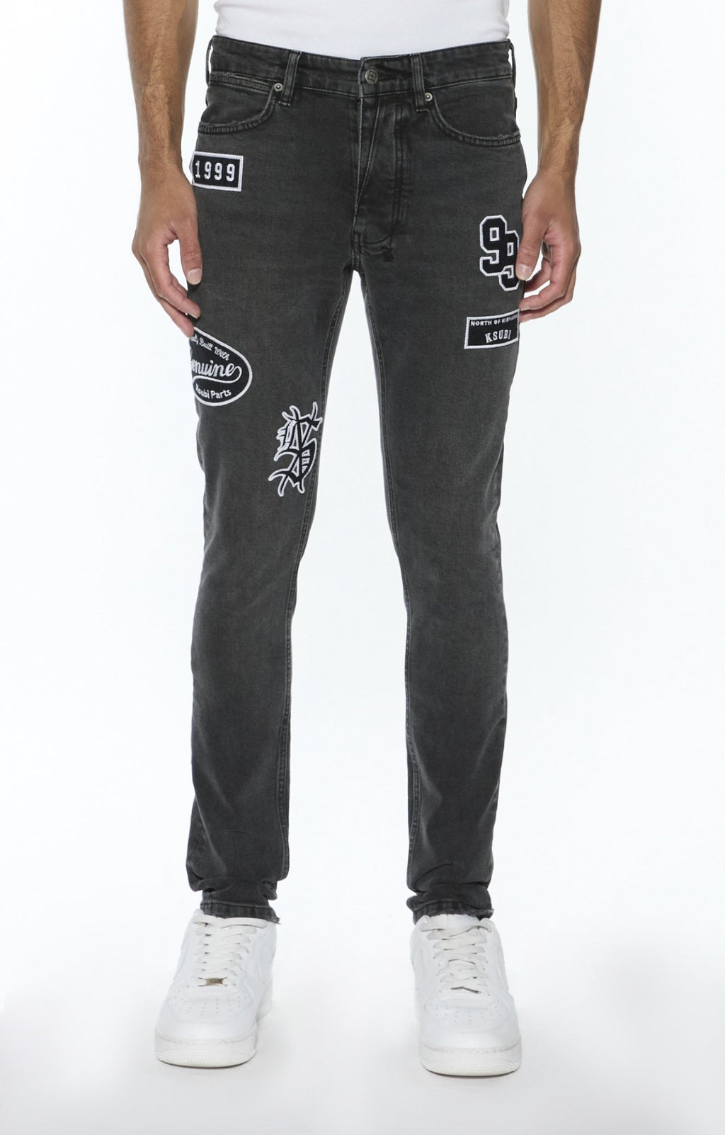 Ksubi Jeans - Van Winkle Roadhouse Patched - Black - MFA25DJ009