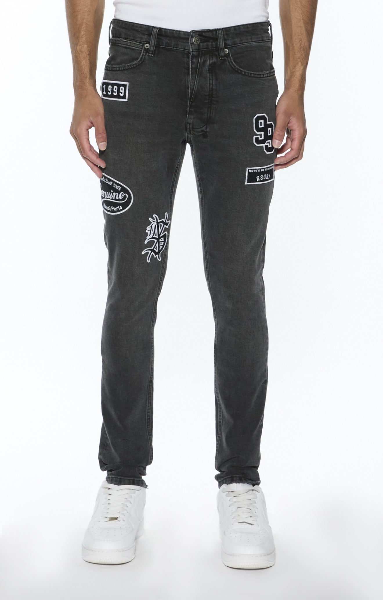 Ksubi Jeans - Van Winkle Roadhouse Patched - Black - MFA25DJ009