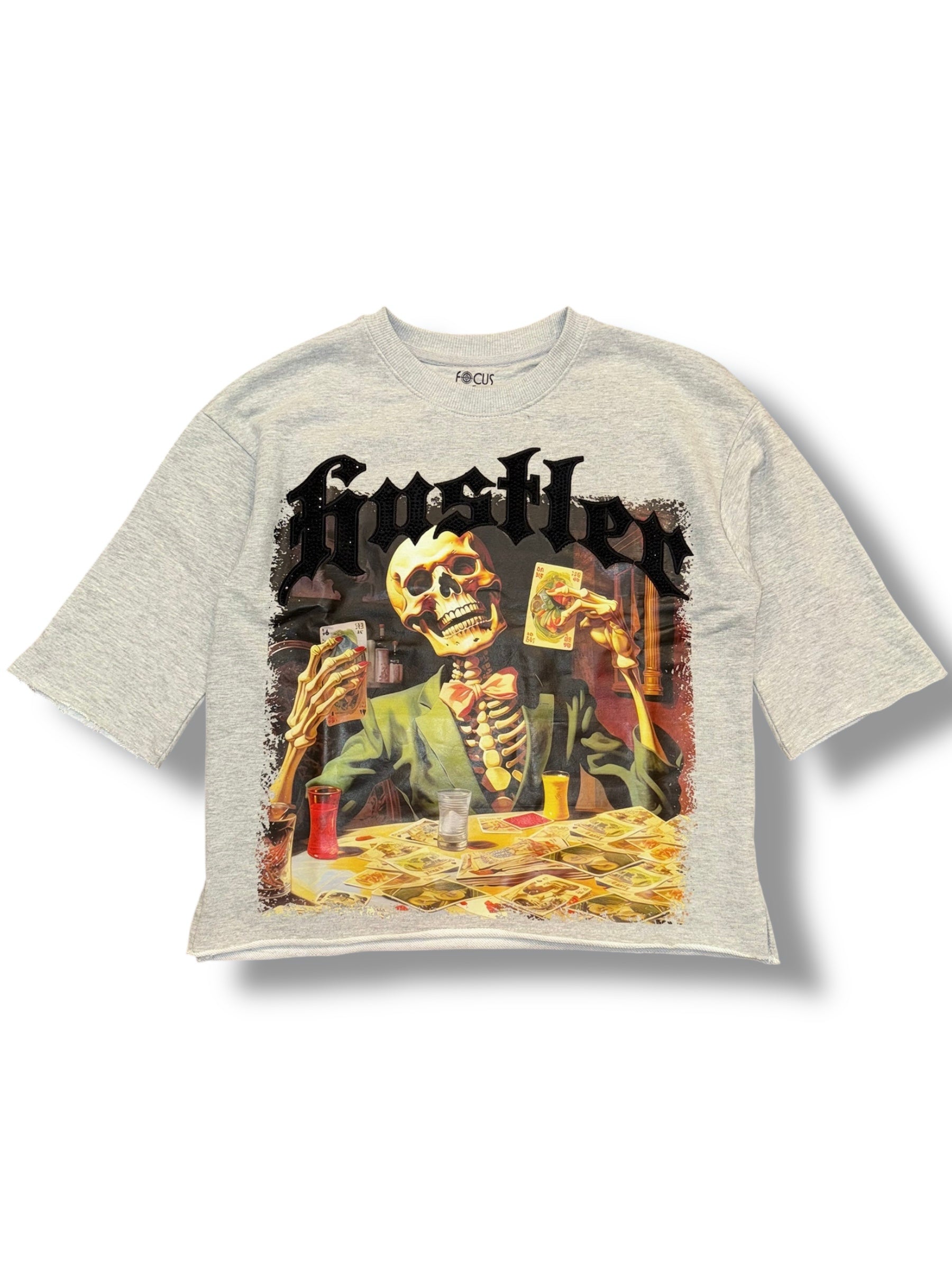 Focus T-Shirt - Hustler Crop Stone - Grey - 80717