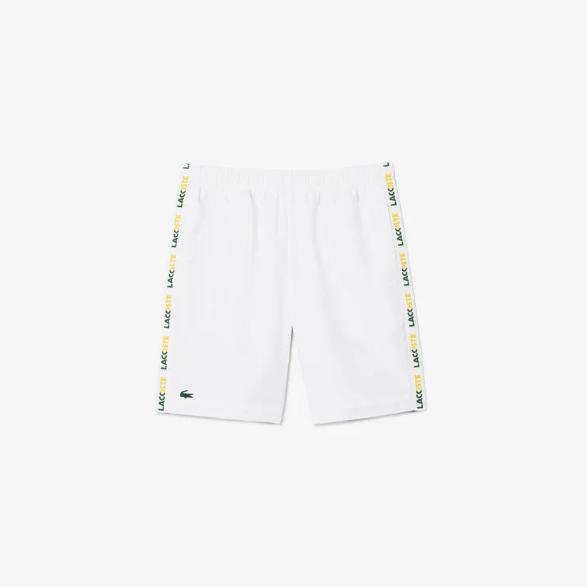 Lacoste Shorts - Men's Ultra Dry Logo Stripe Pique' - Green And White - GH7443-51
