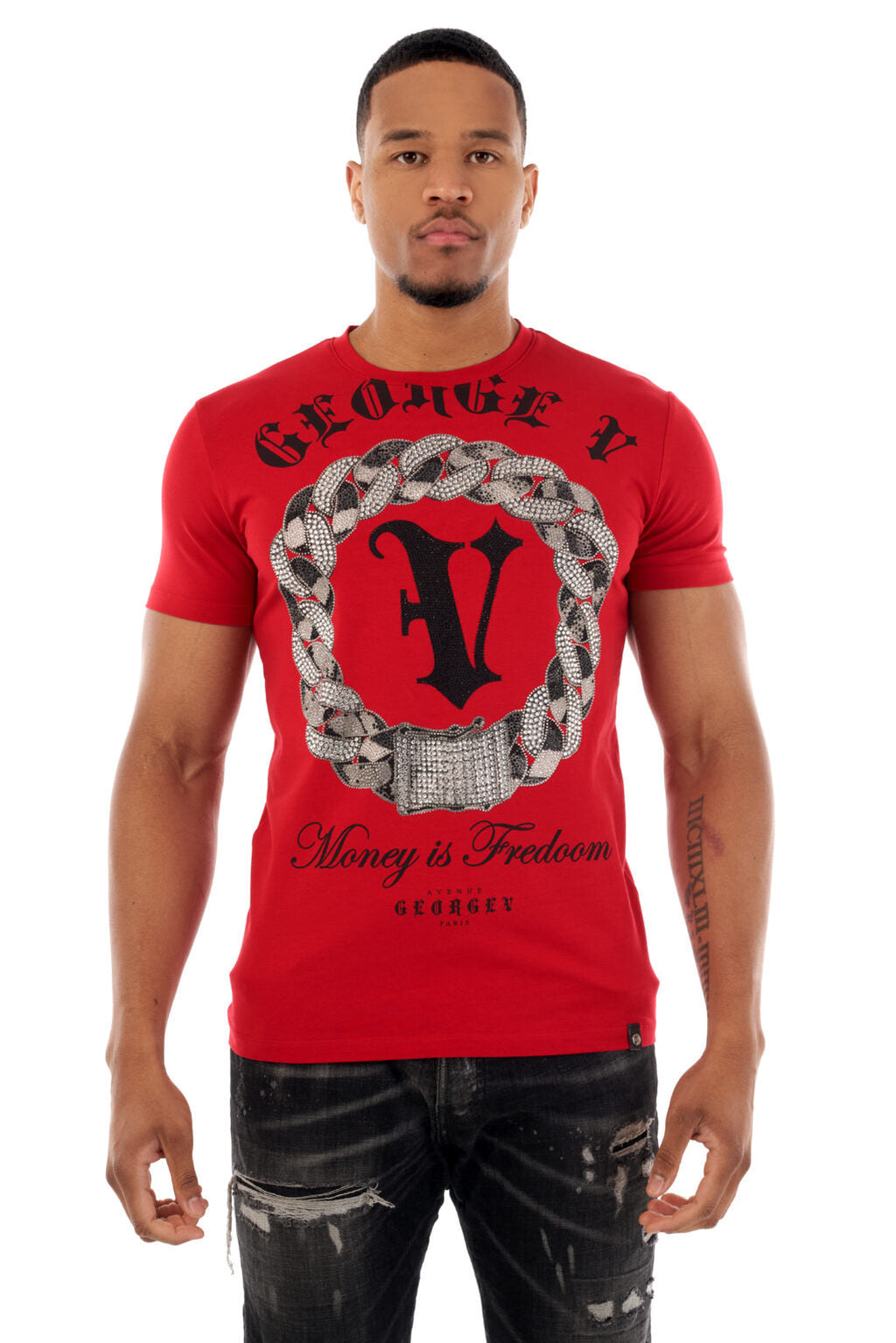 George V T-Shirt - Red - GV2505