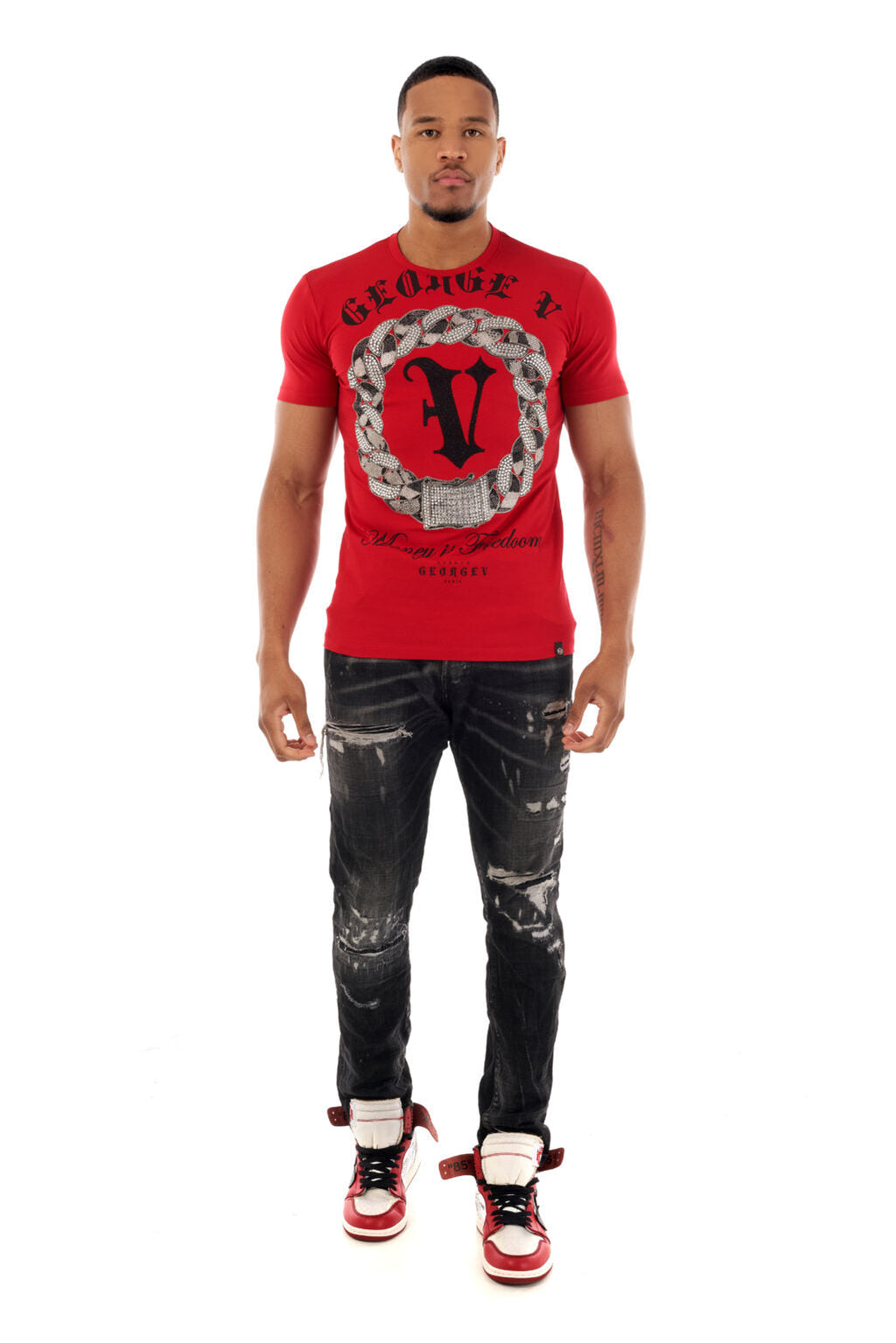 George V T-Shirt - Red - GV2505