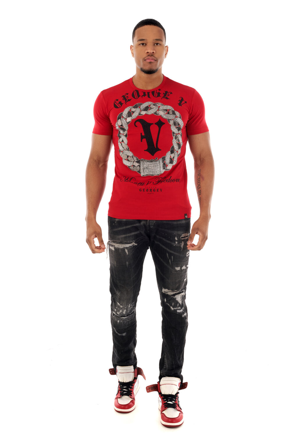 George V T-Shirt - Red - GV2505