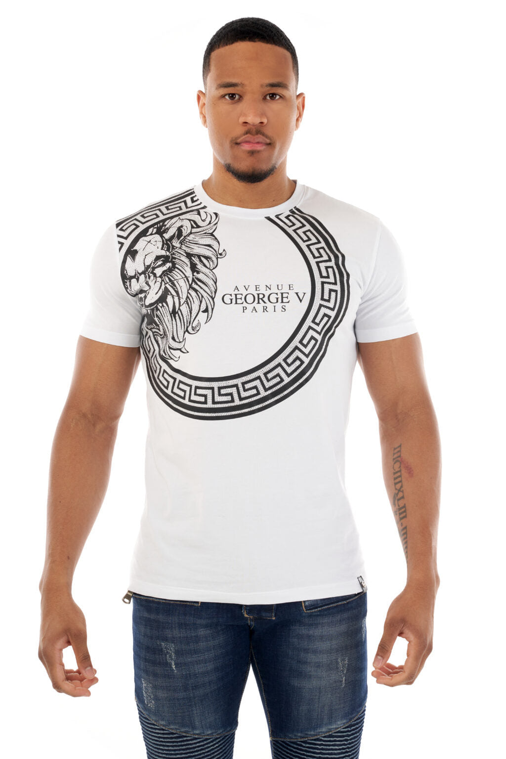 George V T-Shirt - BAROQUE LION'S HEAD - White - GV2507