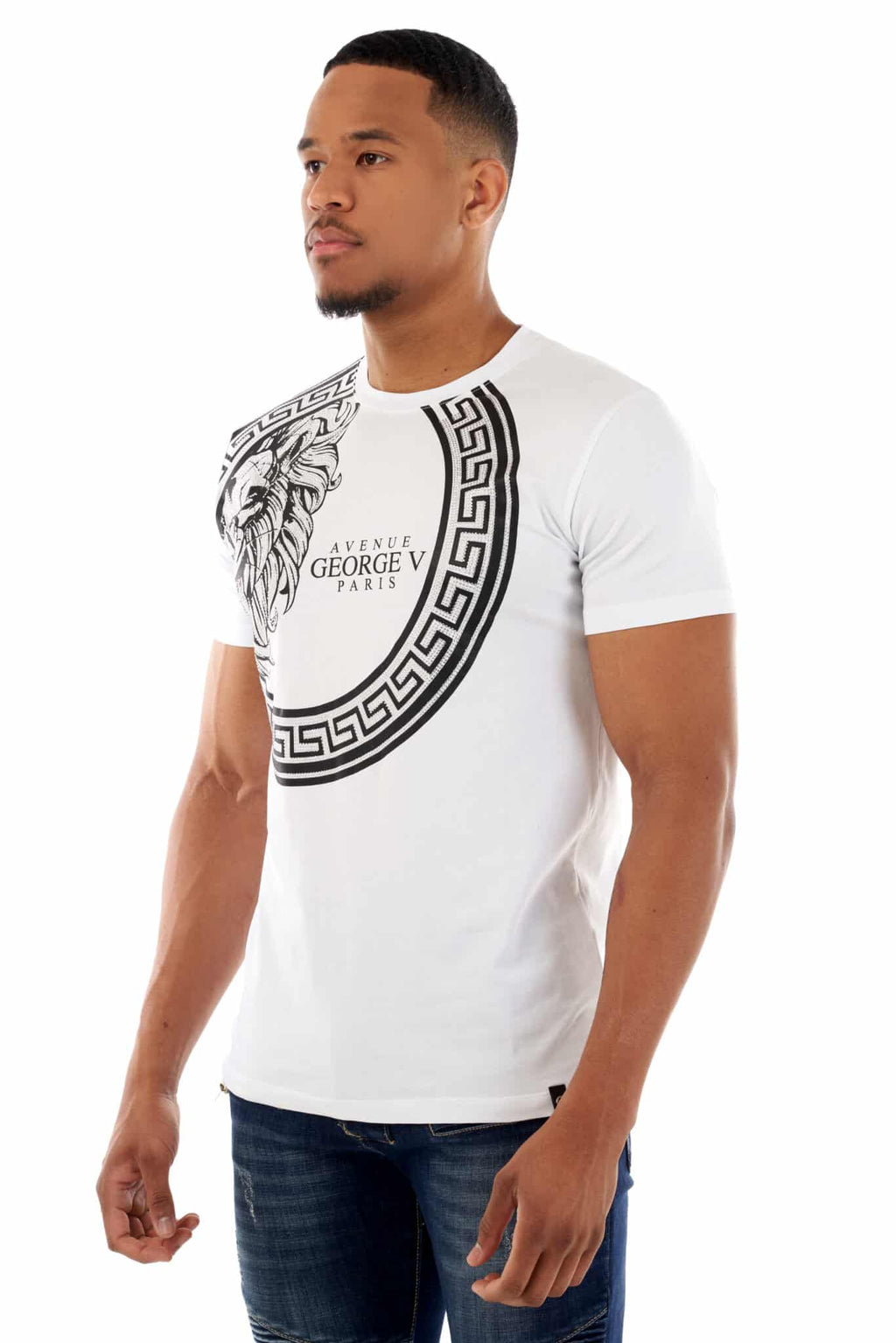 George V T-Shirt - BAROQUE LION'S HEAD - White - GV2507