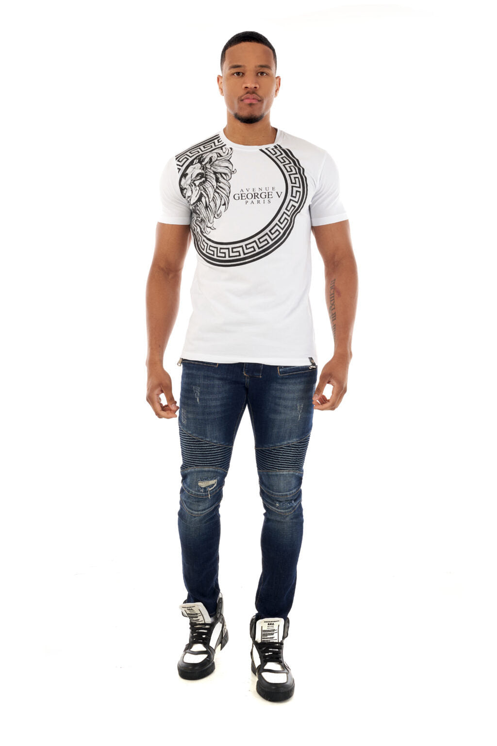 George V T-Shirt - BAROQUE LION'S HEAD - White - GV2507