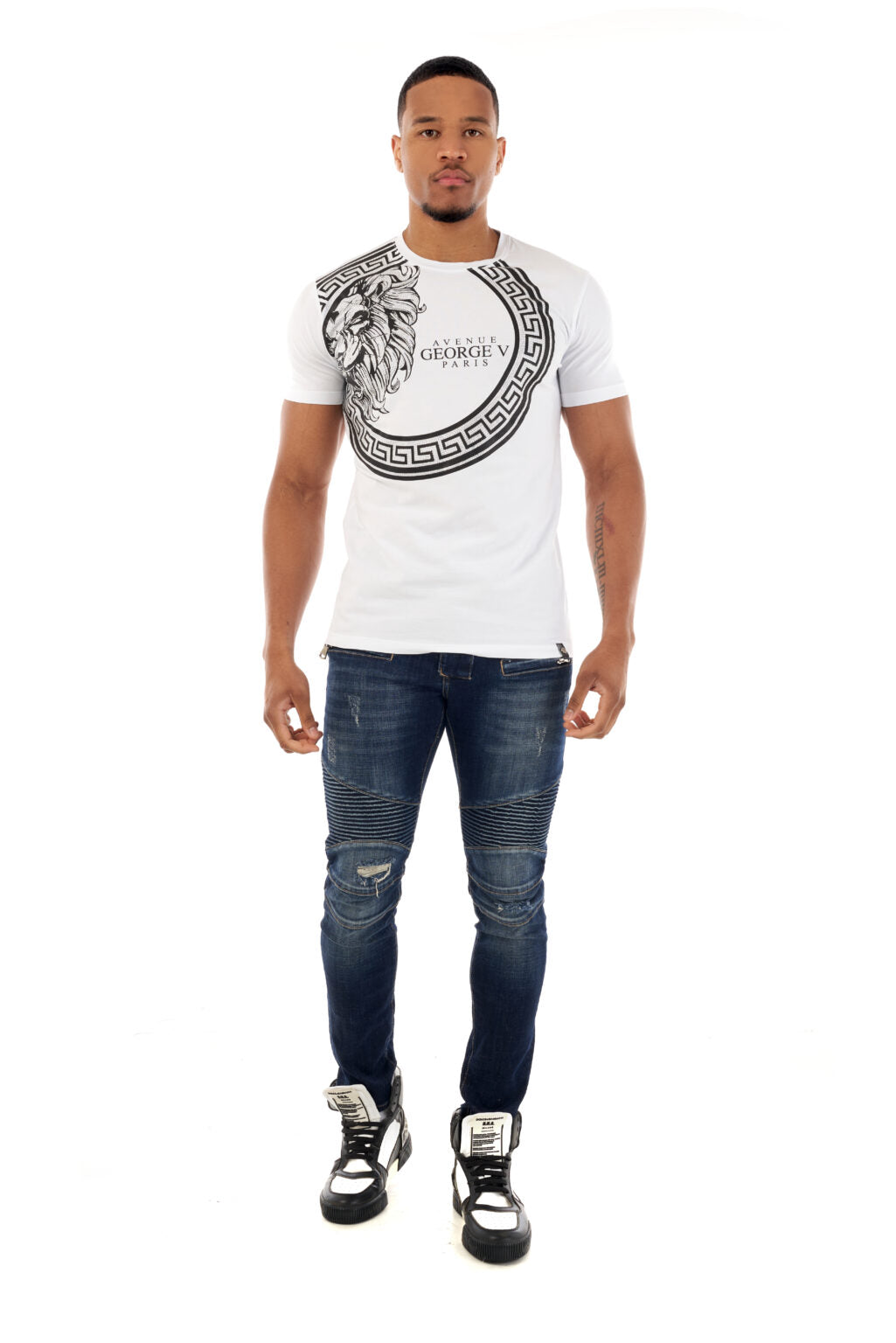 George V T-Shirt - BAROQUE LION'S HEAD - White - GV2507