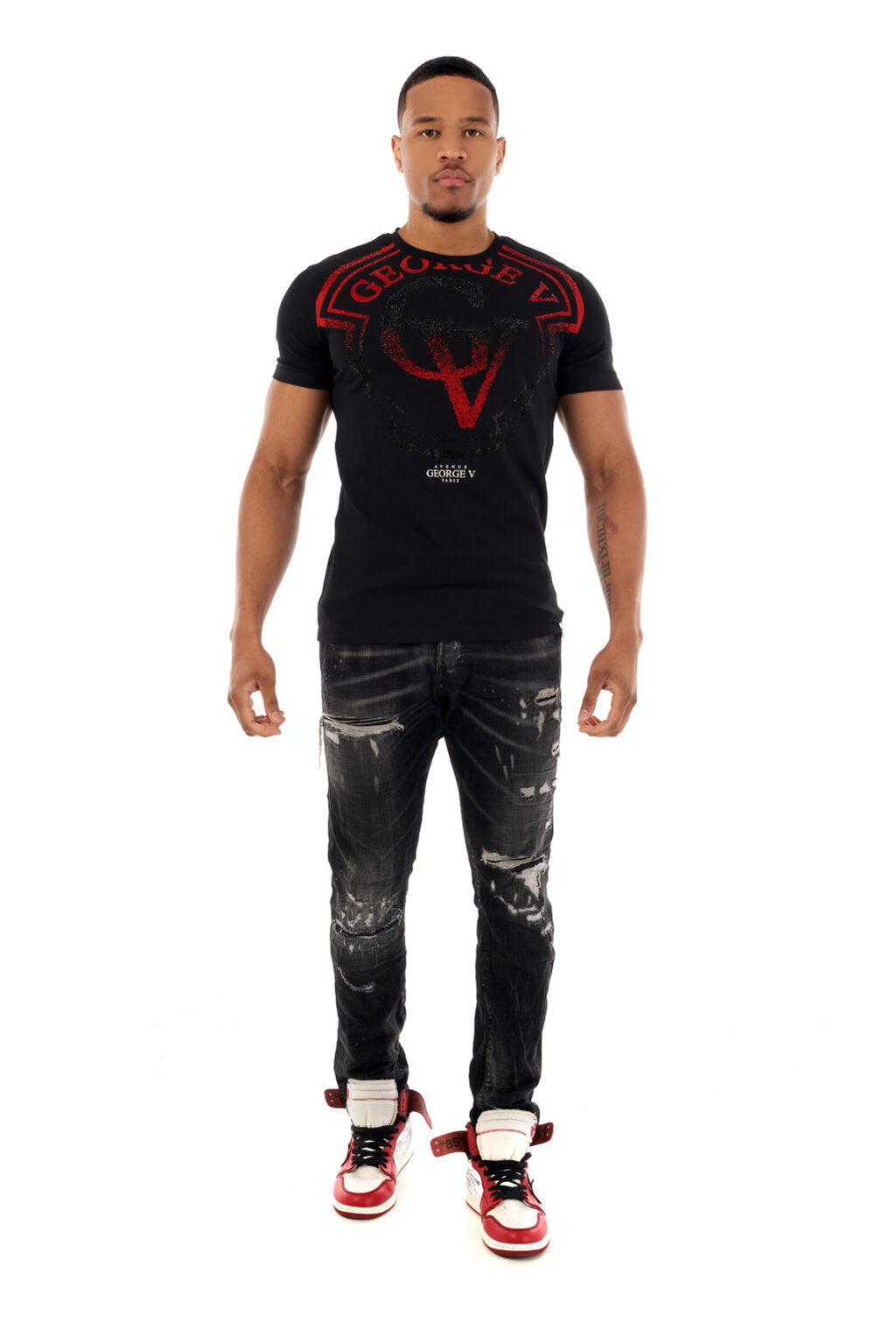 George V T-Shirt - AVENUE GEORGE V - BLACK - GV2508