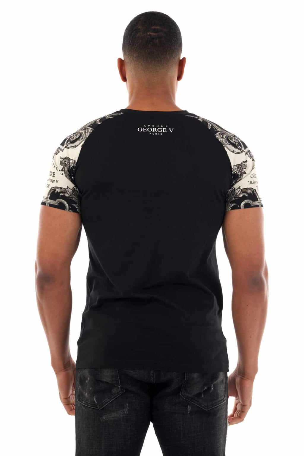 George V T-Shirt - GV BAROQUE - BLACK - GV2512