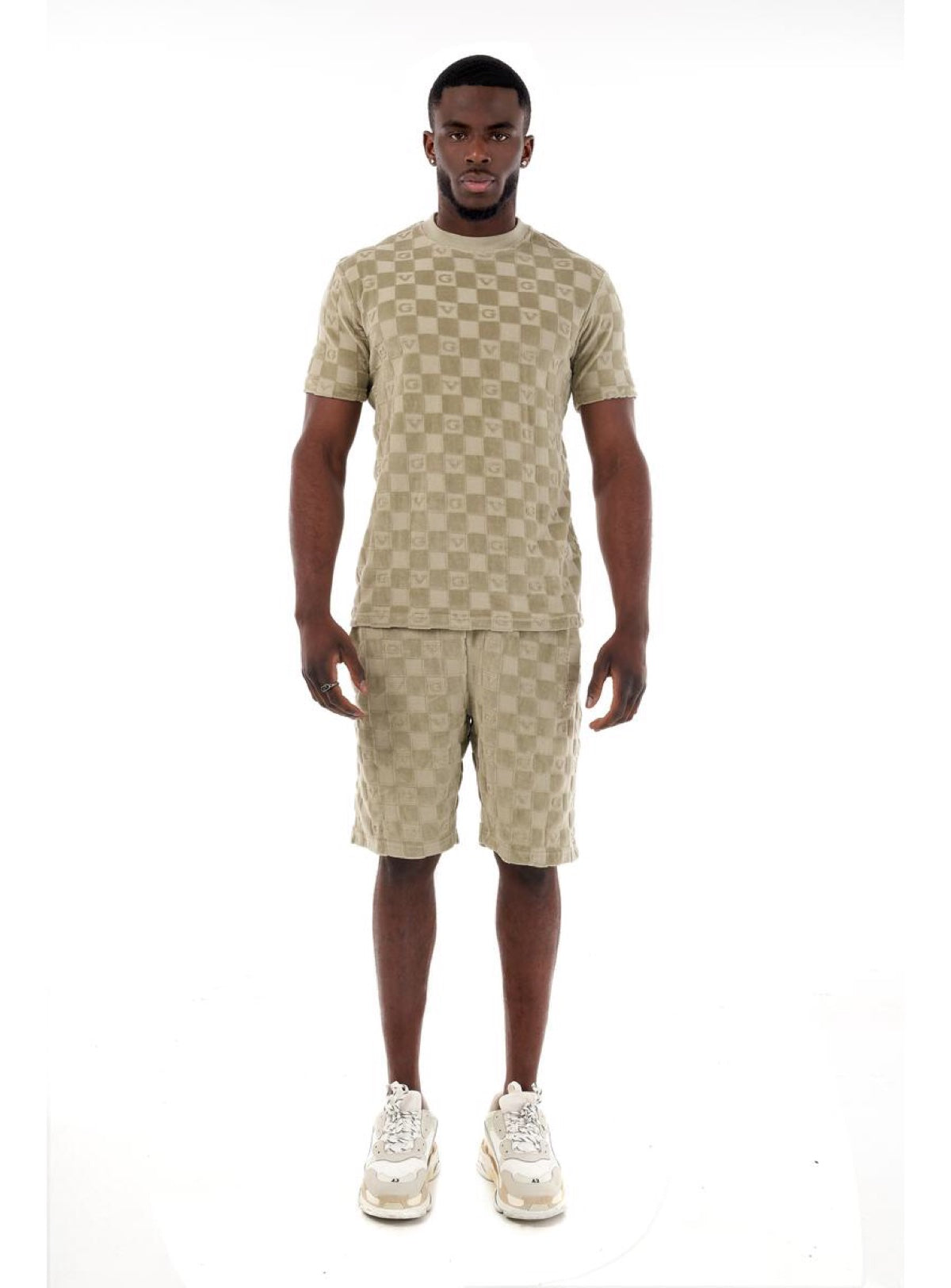 George V Short Set - GV Checkered - Olive - GV3001