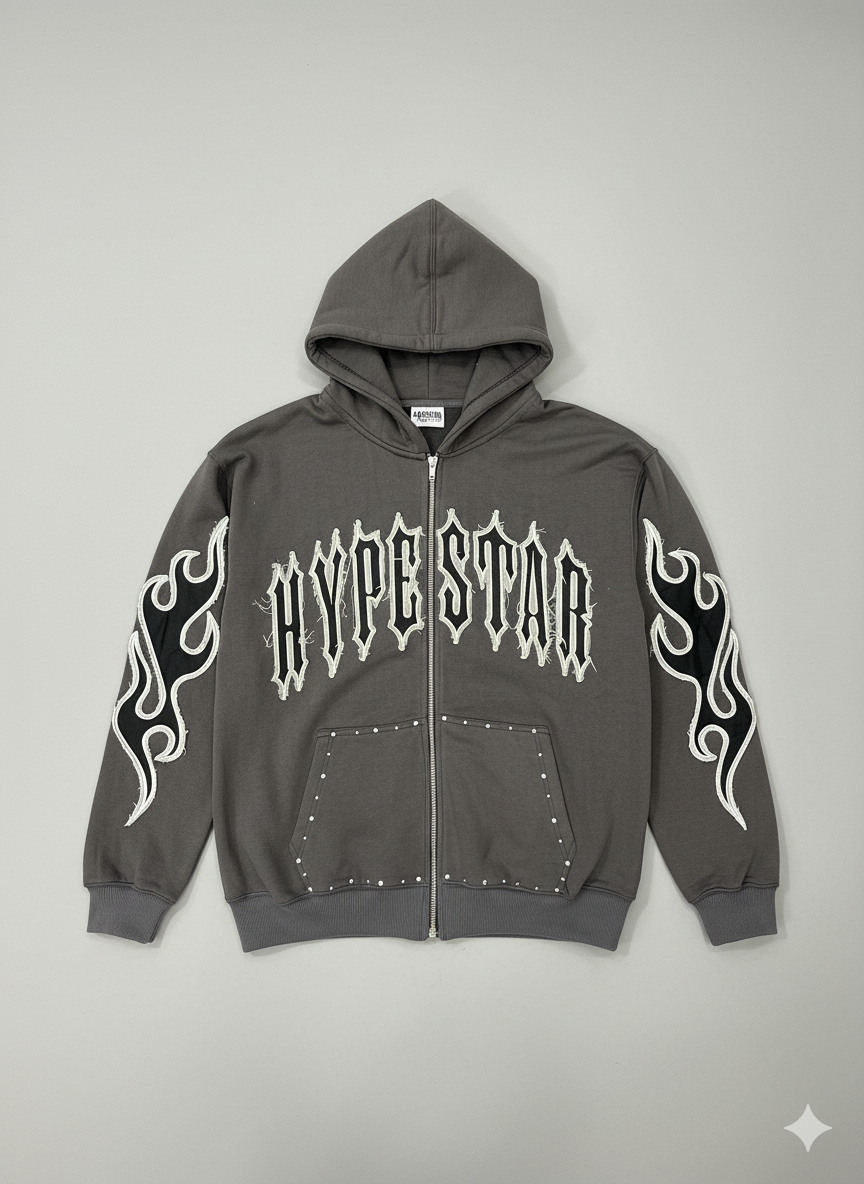 Hype Star Hoodie- The Essential - Cave Stone - HS996