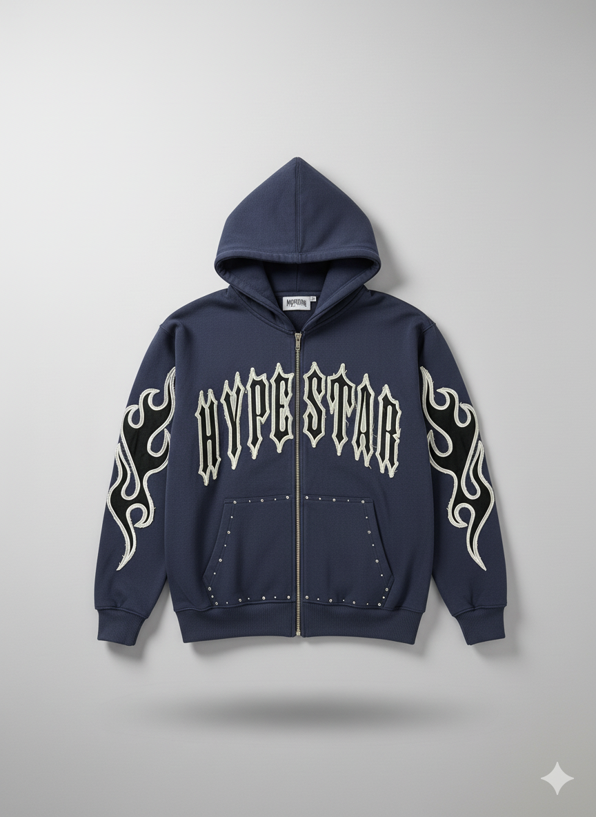 Hype Star Hoodie- The Essential - Navy - HS997
