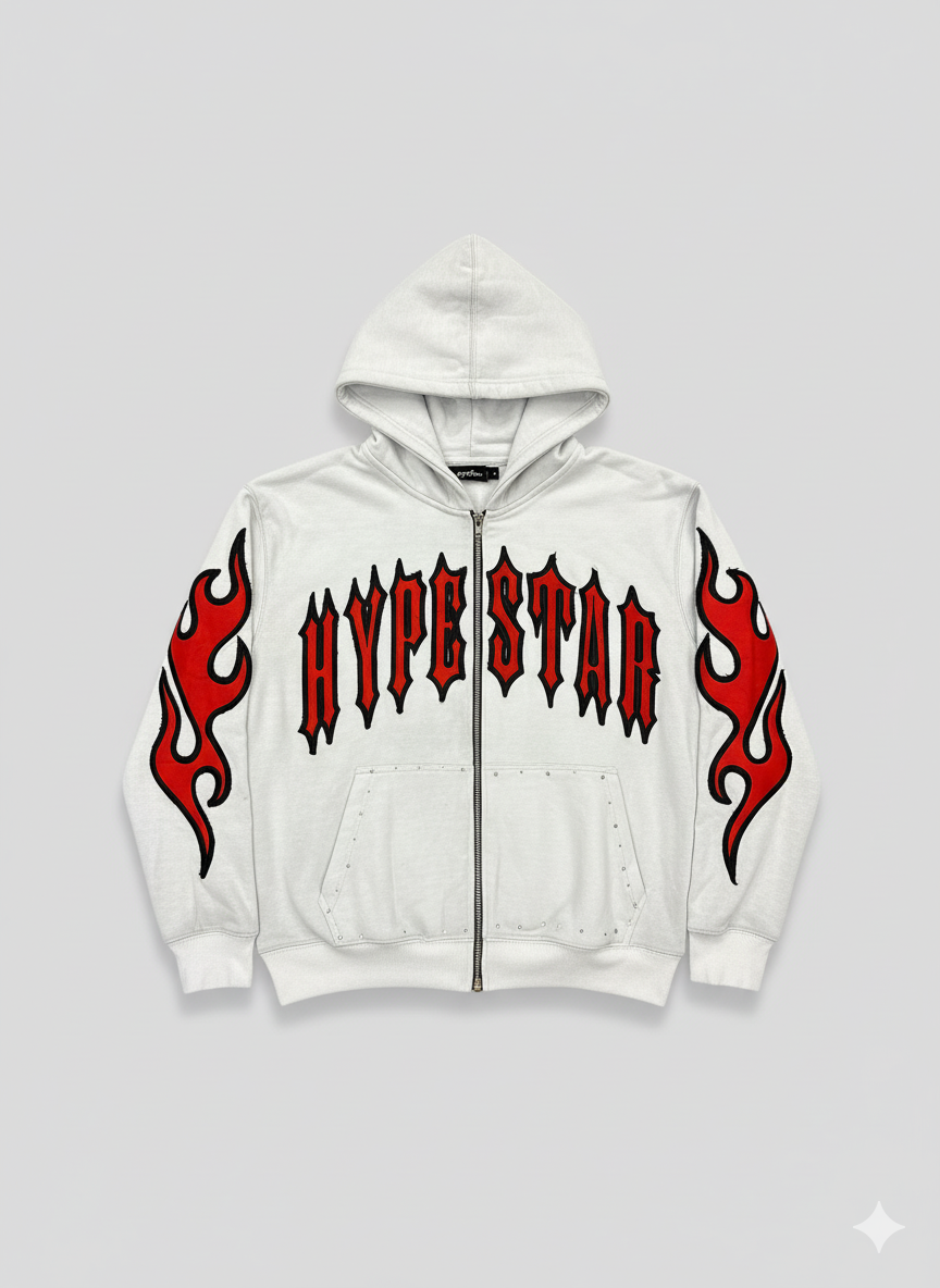 Hype Star Hoodie- The Essential - White - HS995