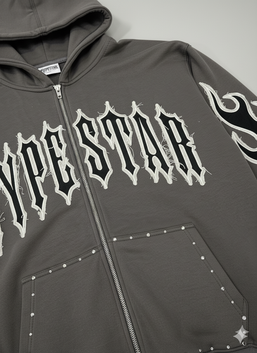 Hype Star Hoodie- The Essential - Cave Stone - HS996