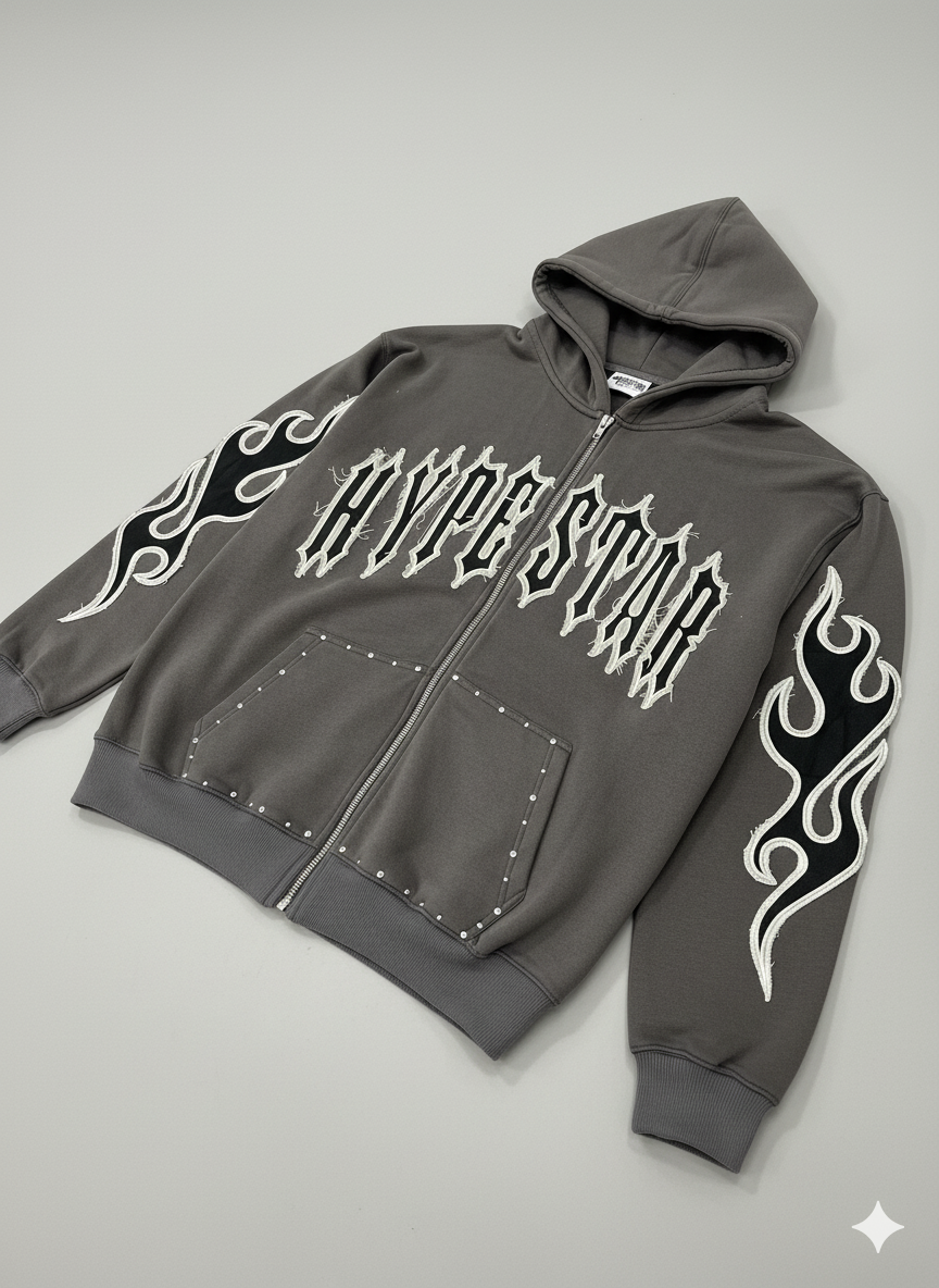 Hype Star Hoodie- The Essential - Cave Stone - HS996