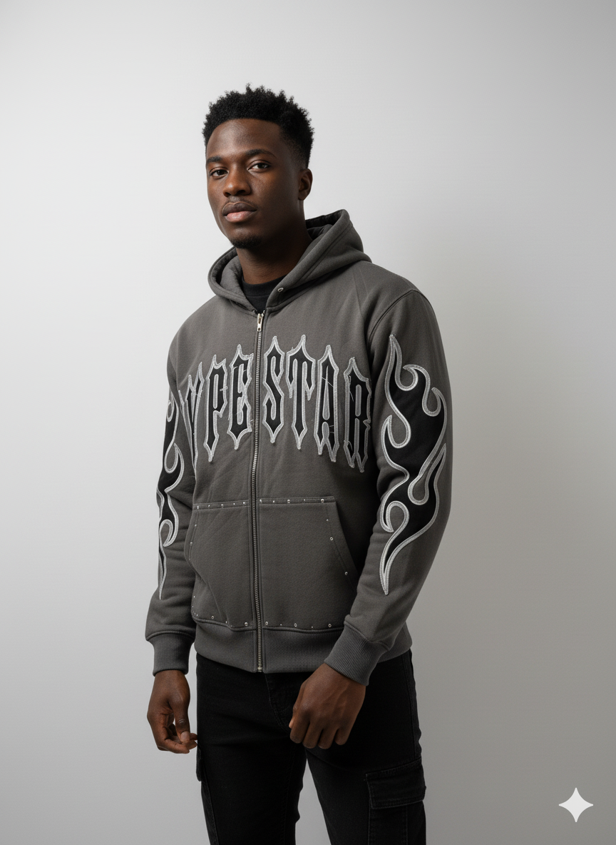 Hype Star Hoodie- The Essential - Cave Stone - HS996