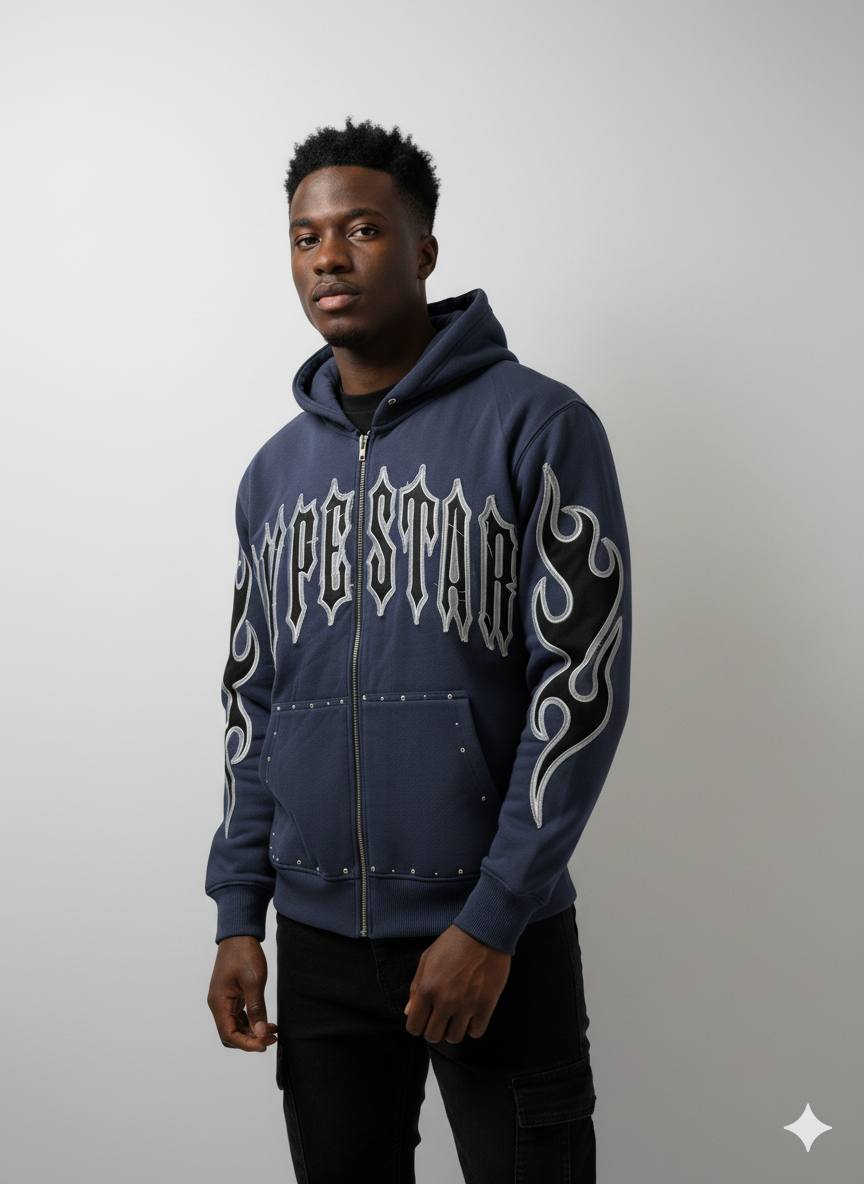 Hype Star Hoodie- The Essential - Navy - HS997