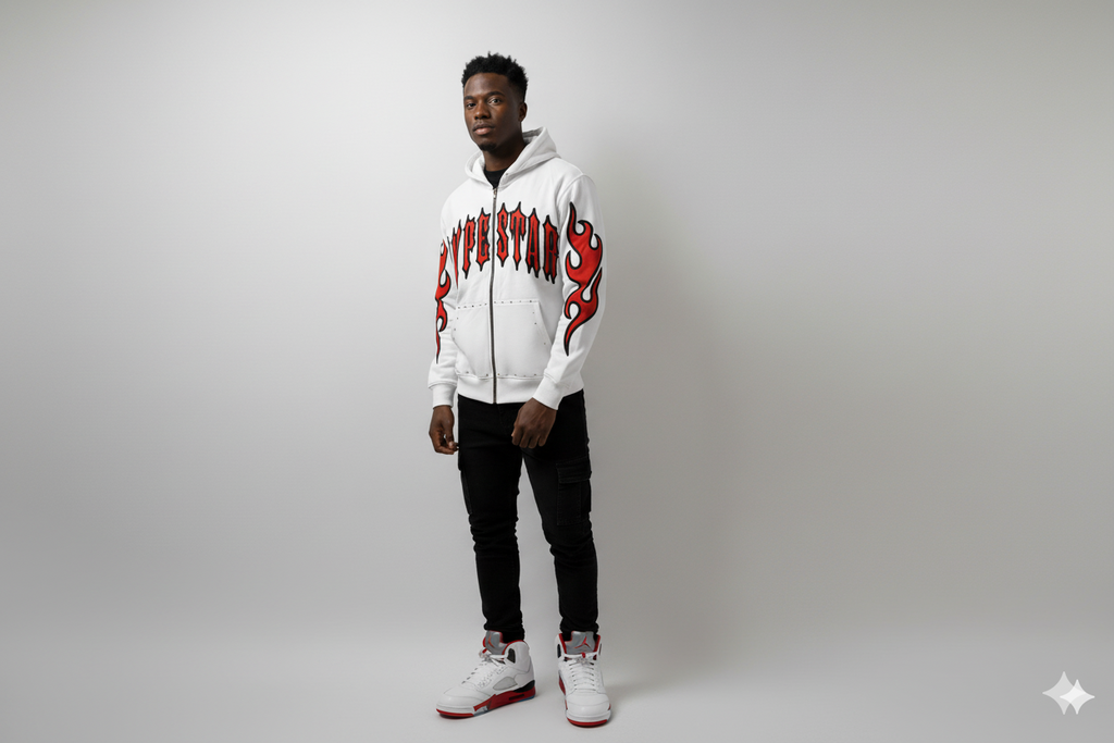 Hype Star Hoodie- The Essential - White - HS995