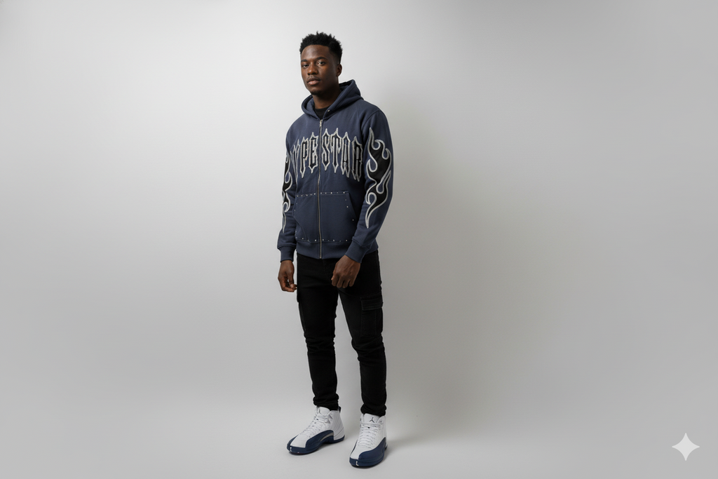 Hype Star Hoodie- The Essential - Navy - HS997