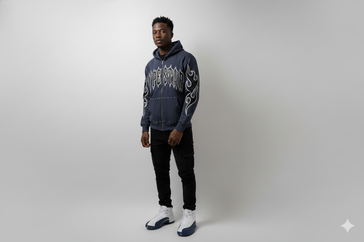 Hype Star Hoodie- The Essential - Navy - HS997