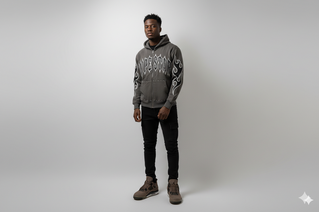 Hype Star Hoodie- The Essential - Cave Stone - HS996