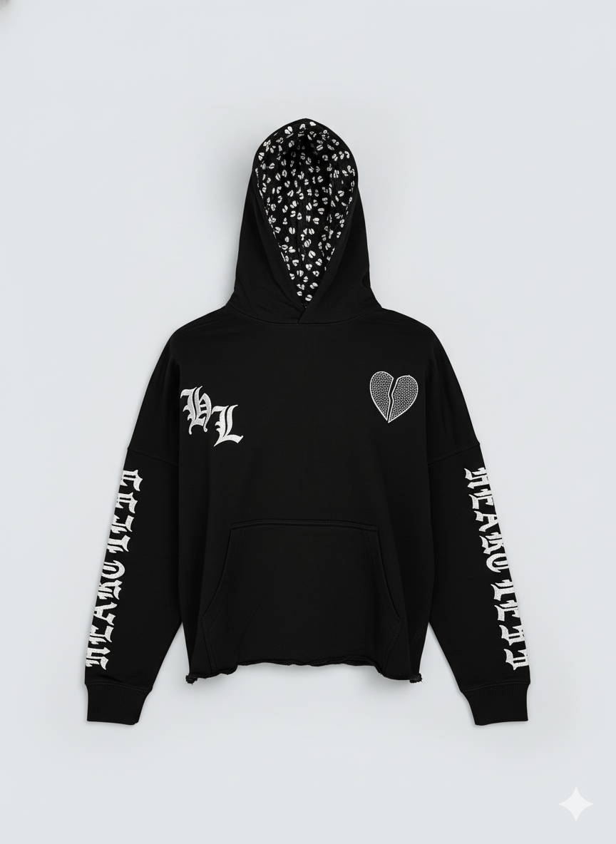Focus Hoodie - Heartless Cropped - Black - 80559H
